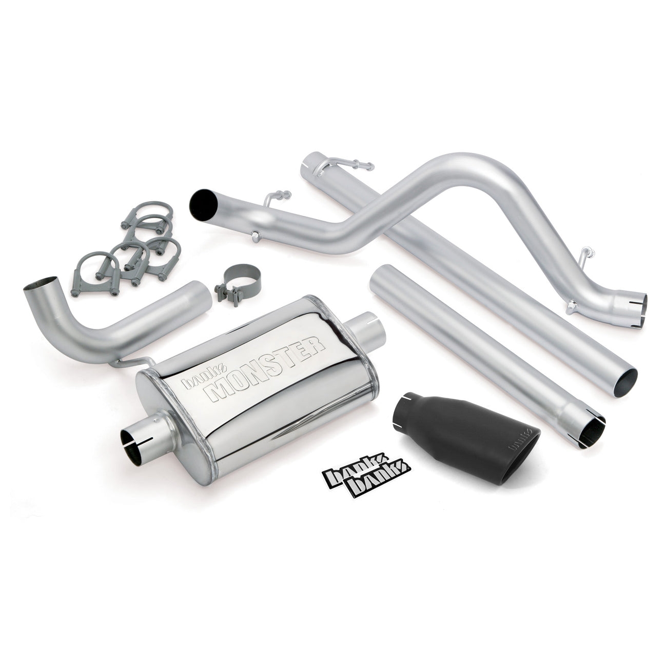 Banks Power Monster Cat-Back Exhaust System, 2.5 Single Outlet With Cerakote Black Obround Tip For Banks Power Monster Cat-Back Exhaust System, 2.5 Single Outlet With Cerakote Black Obround Tip For
