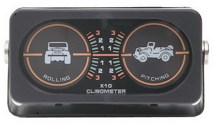 Rampage Universal Pitch And Roll Clinometer And Cj Graphic (W/o Compass), Black, CLSG-791005