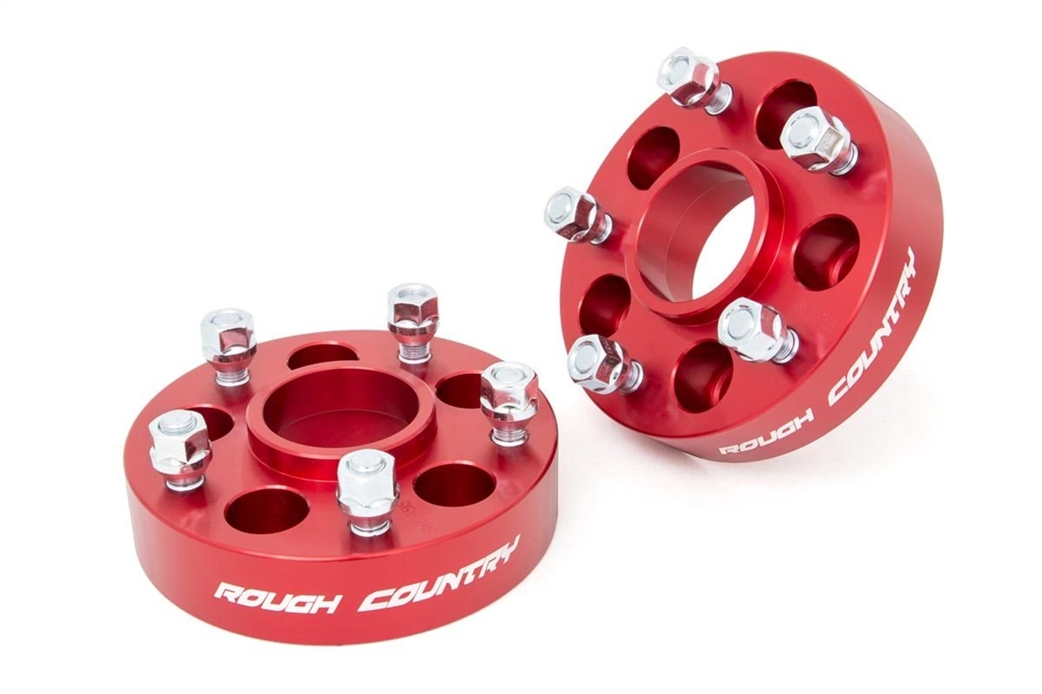 Rough Country 5X4.5 To 5X5 Adapters (Pair | Red), DHTP-1092RED