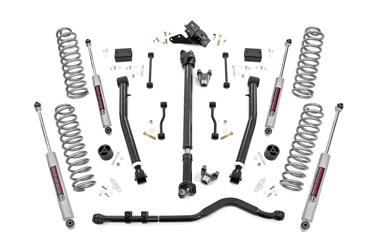 Rough Country 3.5 Suspension Lift Kit | Stage 2 Coils & Adj. Control Arms For Wrangler Jl Diesel,
