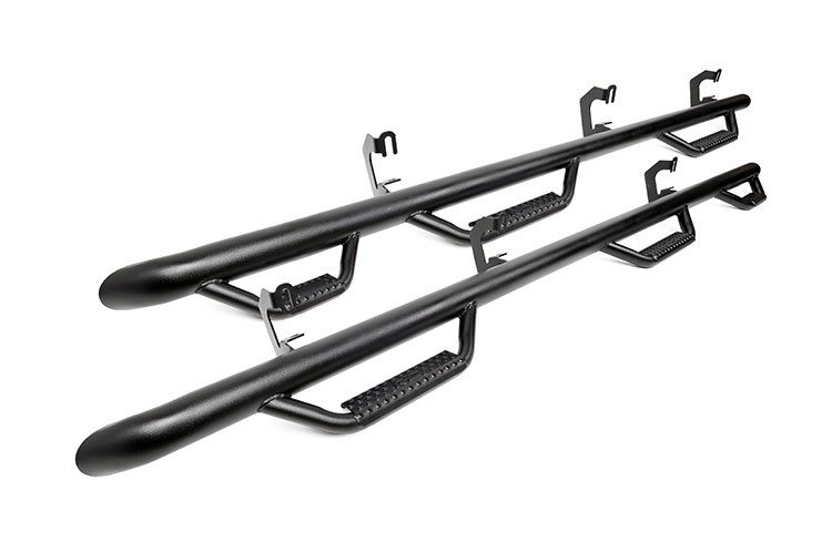 Rough Country Gm Wheel To Wheel Nerf Steps W/access Step (14-18 1500 Pu Double Cab | 6' 5 Rough Country Gm Wheel To Wheel Nerf Steps W/access Step (14-18 1500 Pu Double Cab | 6' 5