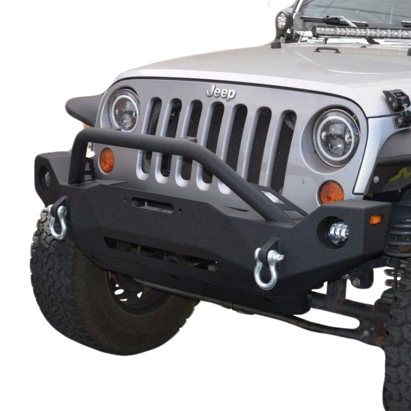 Dv8 Off-Road Mid Width Front Bumper, Steel, Textured Black | 2007-2017 Jeep Wrangler JK and Dv8 Off-Road Mid Width Front Bumper, Steel, Textured Black | 2007-2017 Jeep Wrangler JK and