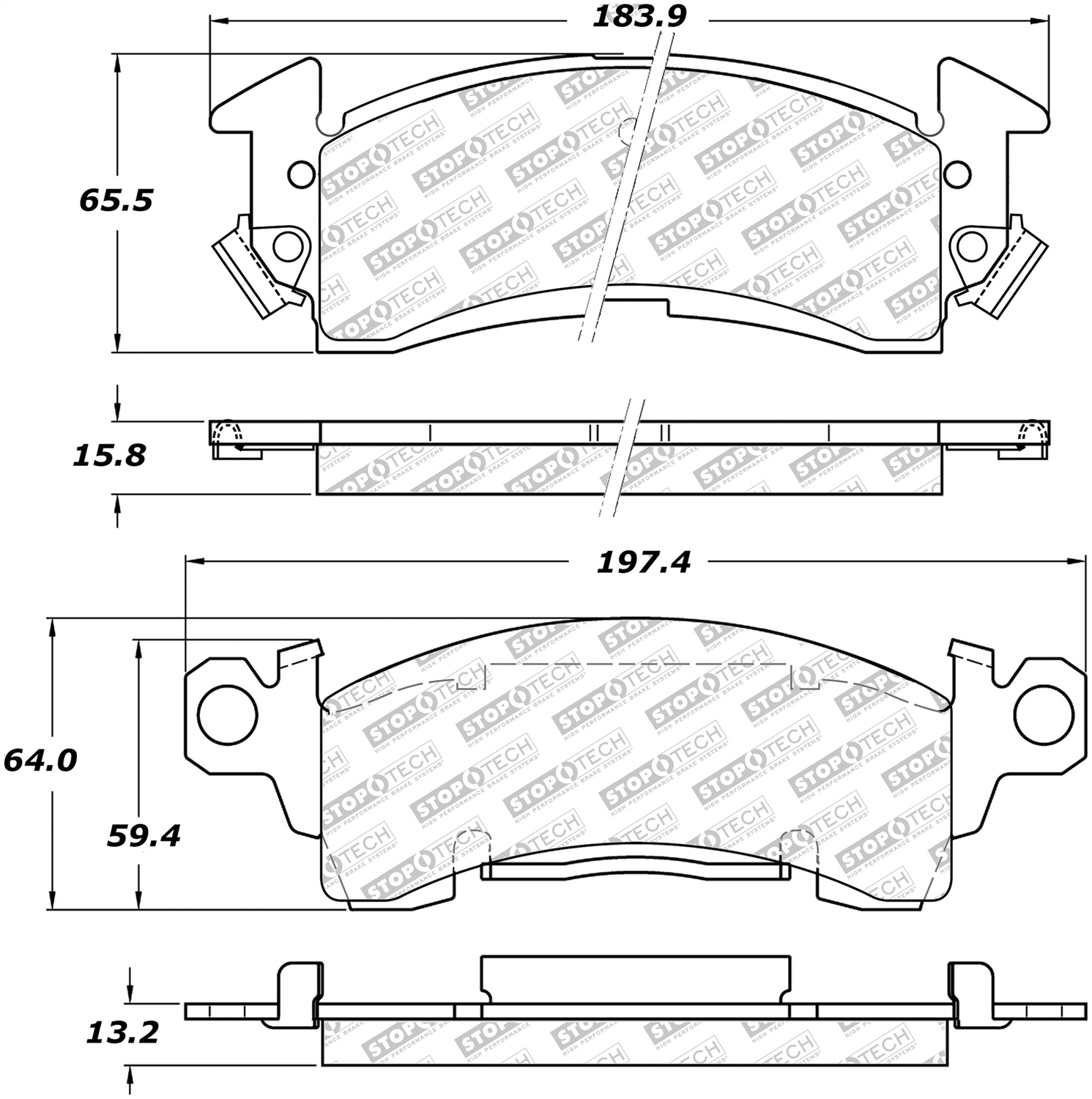 Stoptech Street Select Brake Pads With Hardware, Front, 1975-1983 Jeep Wagoneer, FLMN-305.00520 Stoptech Street Select Brake Pads With Hardware, Front, 1975-1983 Jeep Wagoneer, FLMN-305.00520
