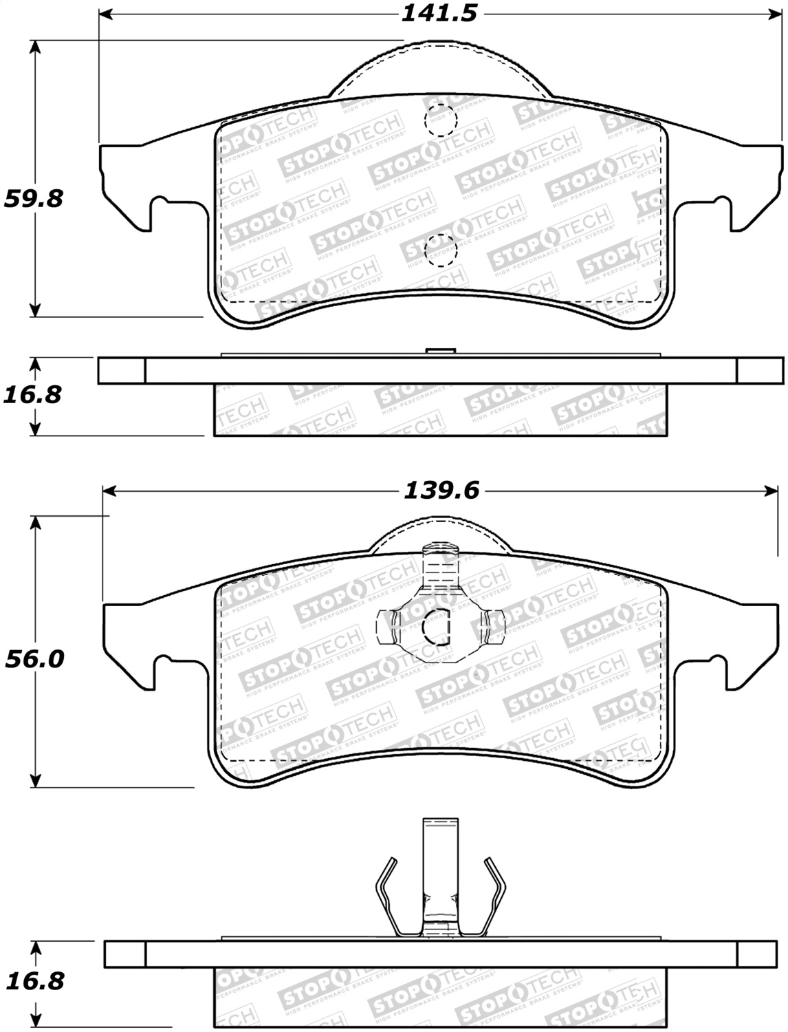 Stoptech Street Select Brake Pads, Rear, 1999-2004 Jeep Grand Cherokee Wj, FLMN-305.07910 Stoptech Street Select Brake Pads, Rear, 1999-2004 Jeep Grand Cherokee Wj, FLMN-305.07910