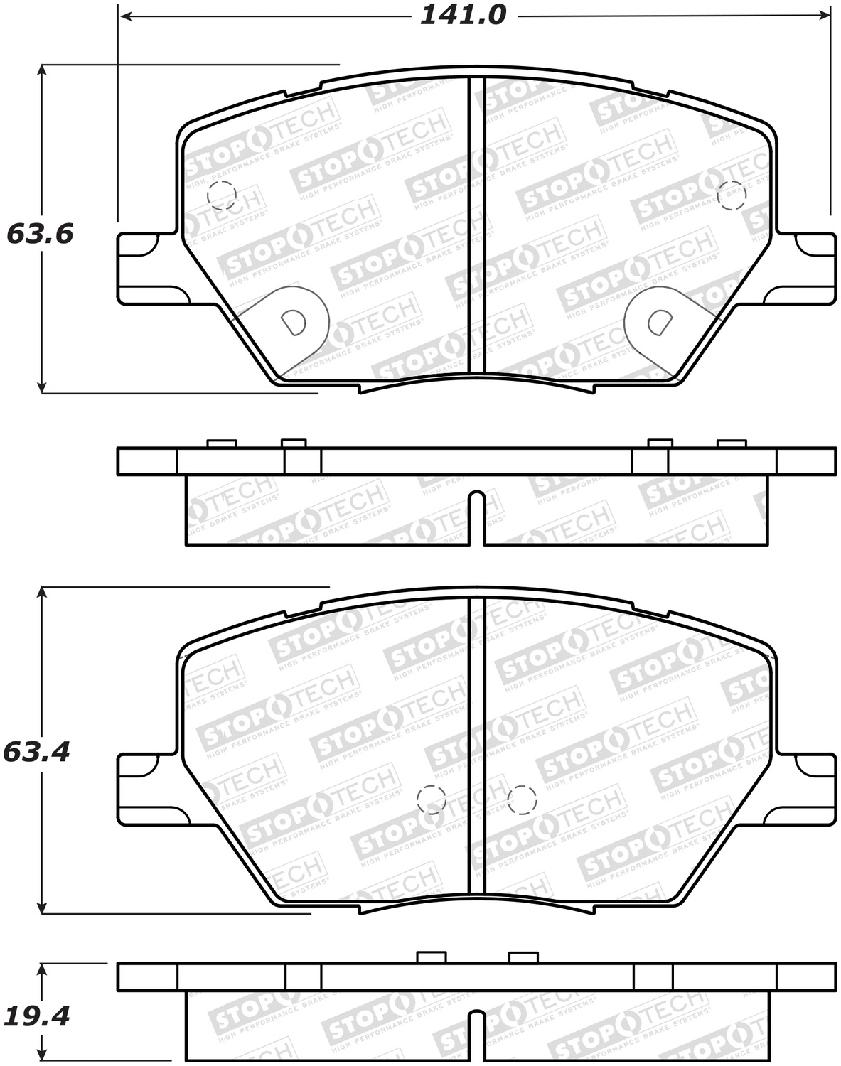 Stoptech Street Brake Pads With Shims/hardware, Front, 2015-2019 Jeep Renegade Bu, FLMN-308.18110 Stoptech Street Brake Pads With Shims/hardware, Front, 2015-2019 Jeep Renegade Bu, FLMN-308.18110