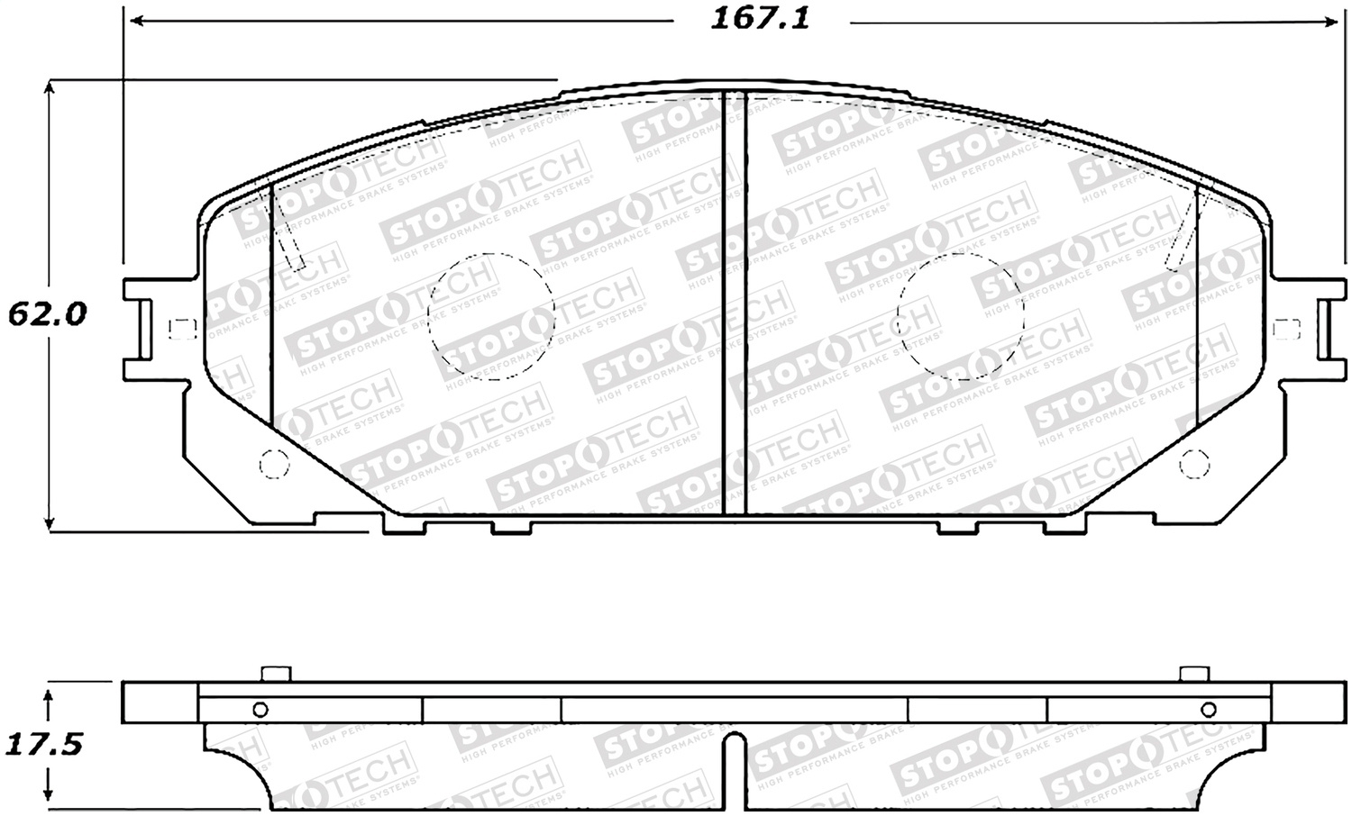 Stoptech Street Brake Pads With Shims/hardware, Front, 2014-2019 Jeep Cherokee Kl, FLMN-308.18430