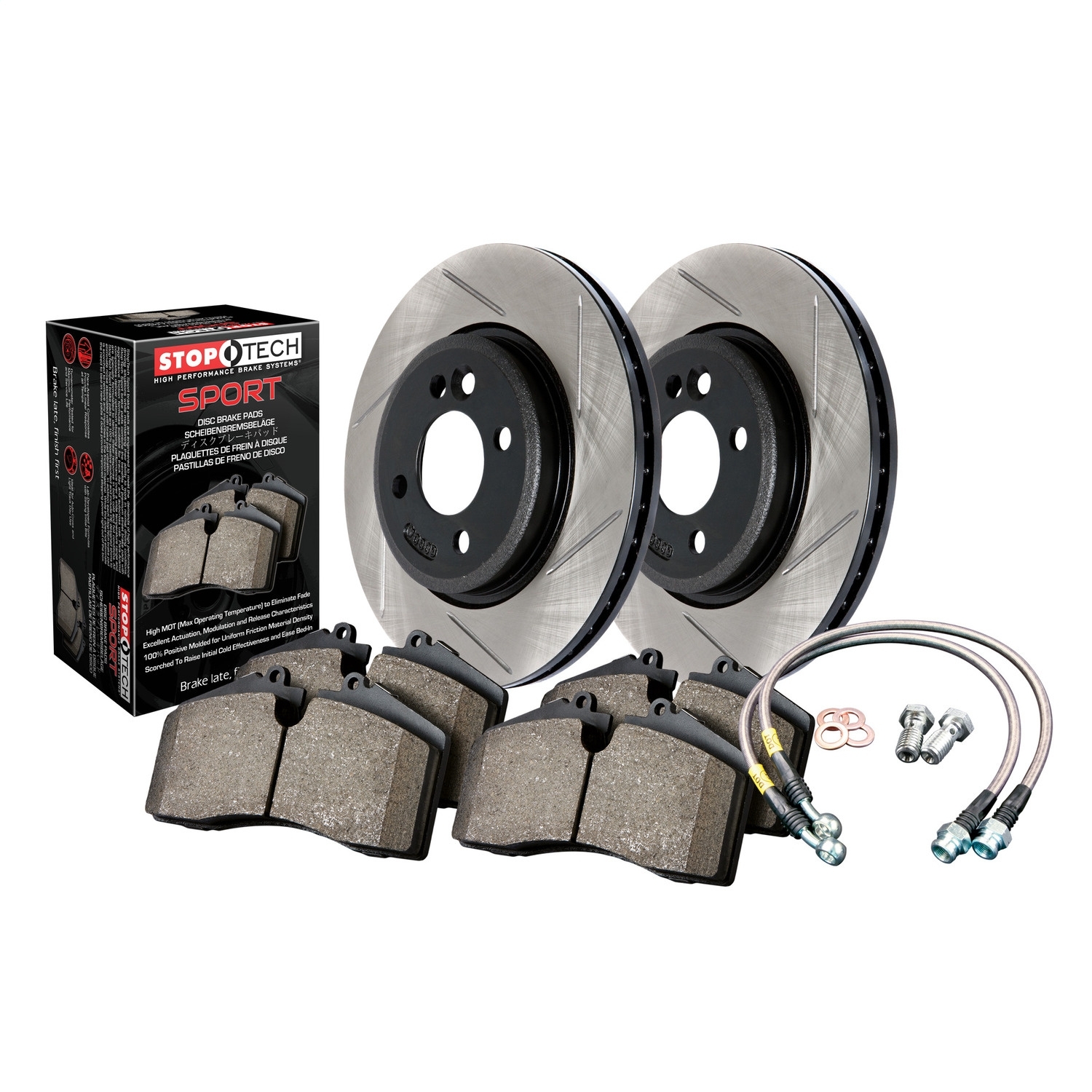 Stoptech Sport Slotted Brake Kit, Front, 2012-2016 Jeep Grand Cherokee Wk, FLMN-977.58004F