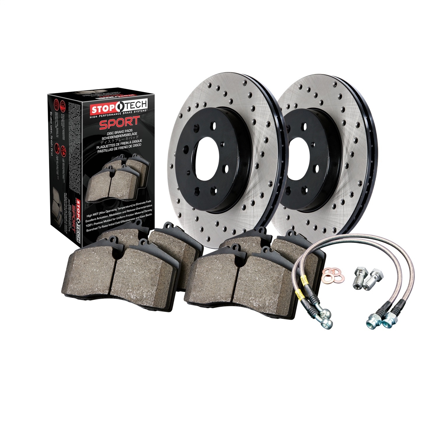 Stoptech Sport Drilled Brake Kit, Front, 2011-2016 Jeep Grand Cherokee Wk, FLMN-979.58003F