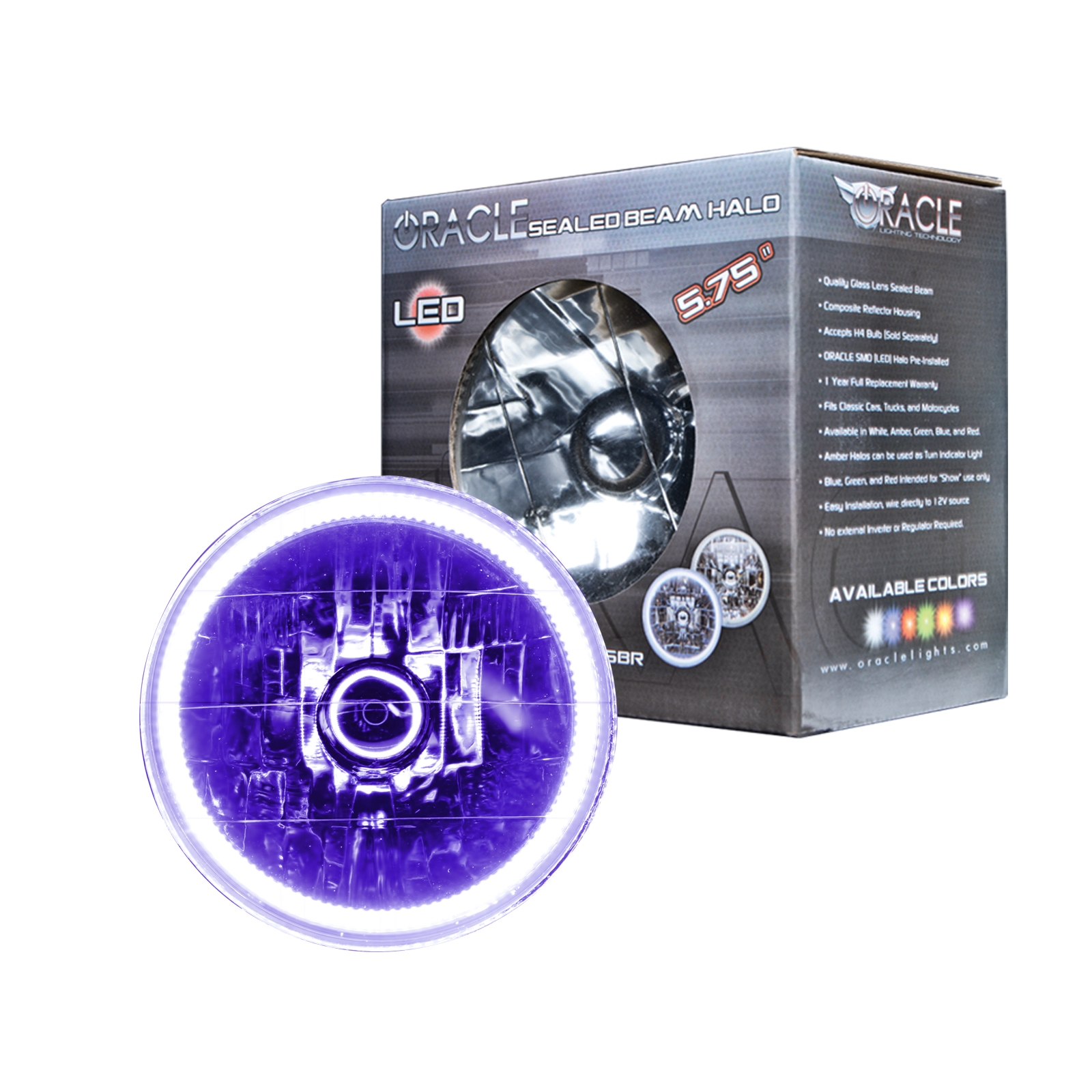 Oracle Halo H4 Conversion Headlight 5.75, Uv/purple, FQCV-6904-007