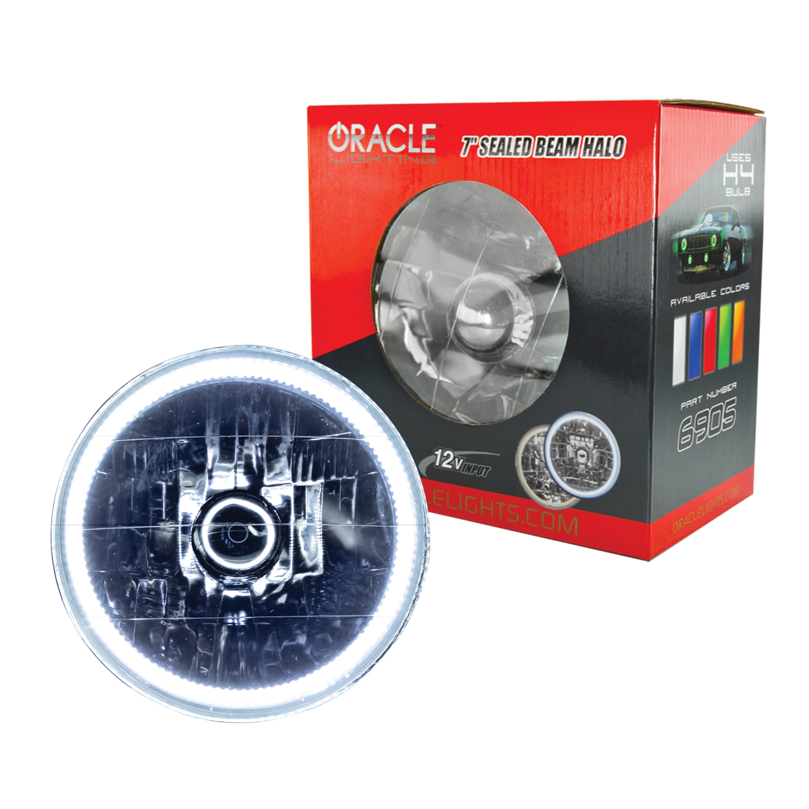 Oracle Halo H4 Conversion Headlight 7, White, FQCV-6905-001