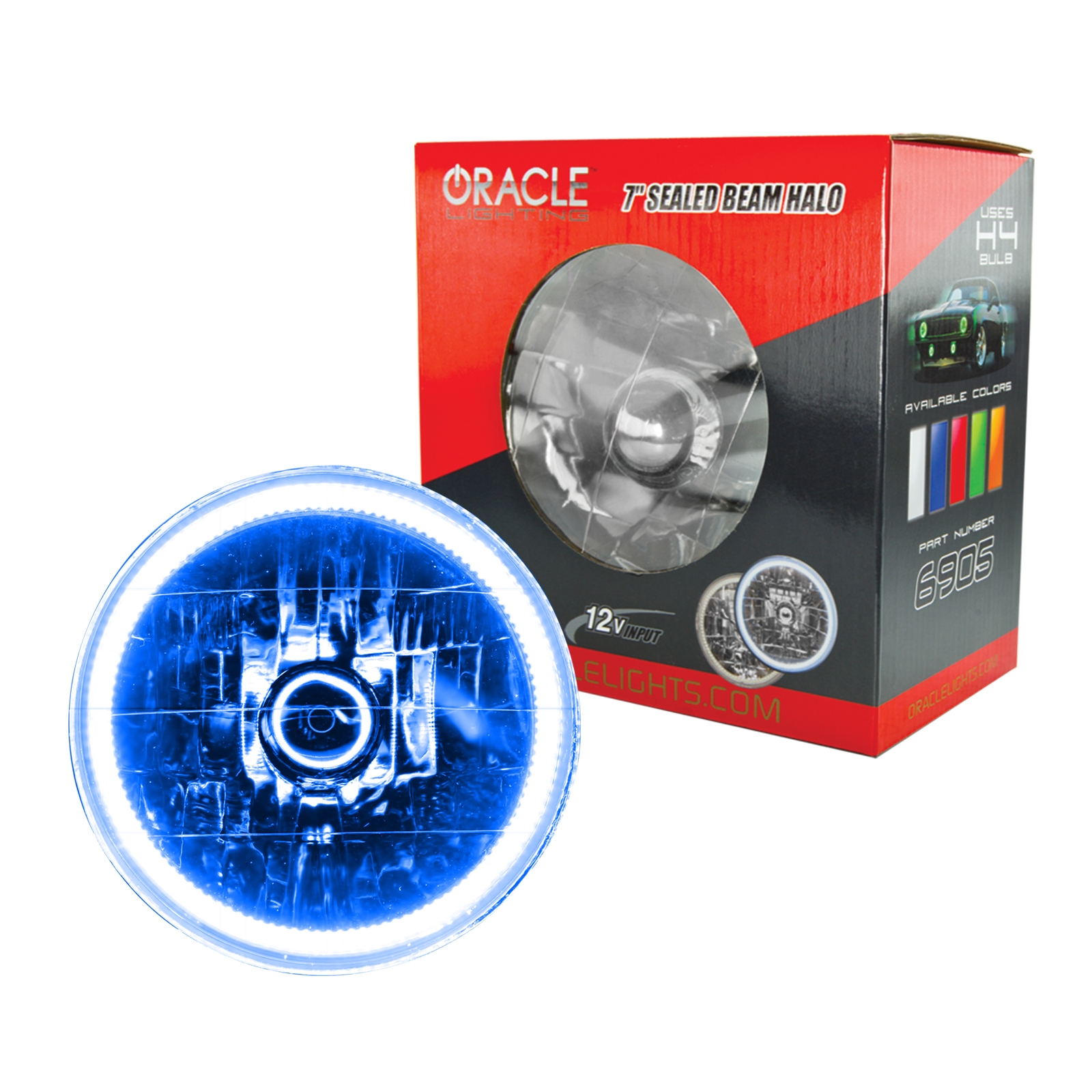 Oracle Halo H4 Conversion Headlight 7, Blue, FQCV-6905-002