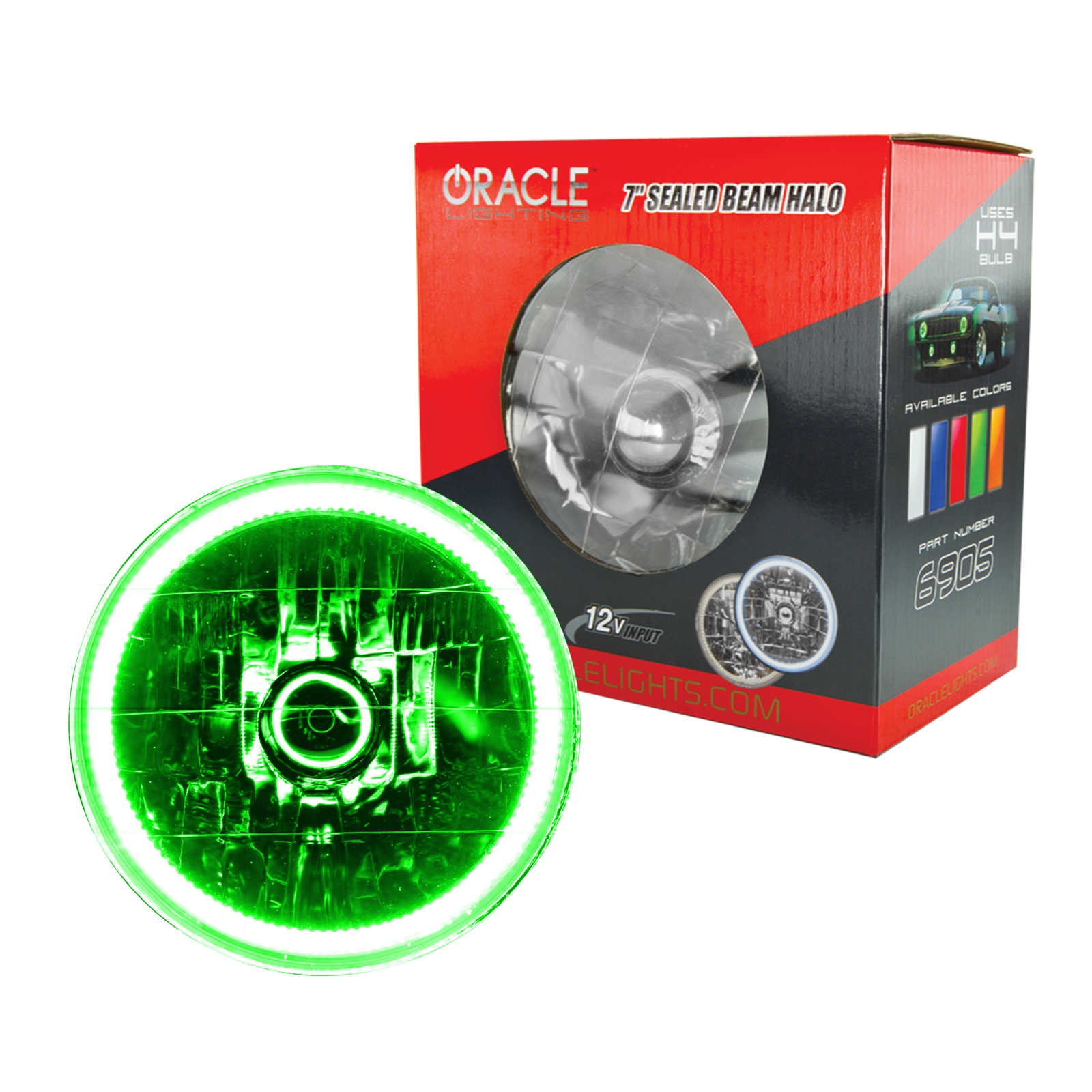 Oracle Halo H4 Conversion Headlight 7, Green, FQCV-6905-004