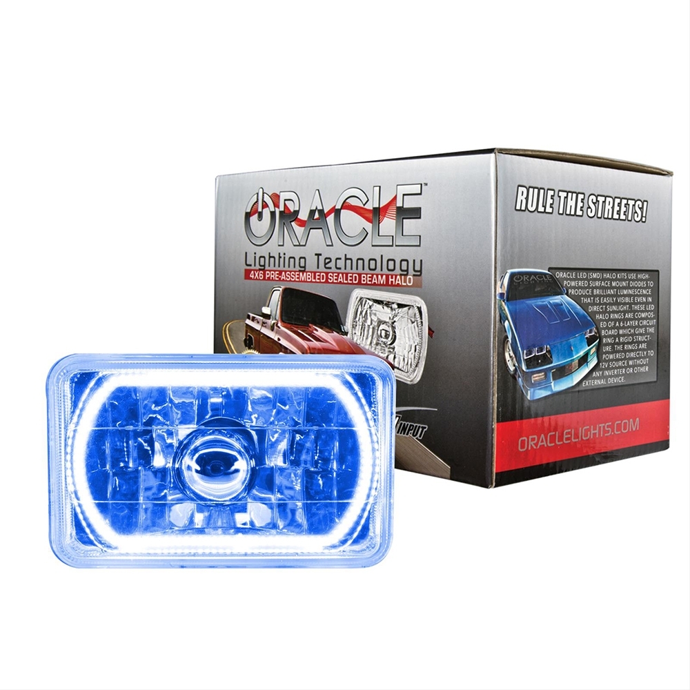 Oracle Lighting Pre-Installed Lights 4X6 In. Sealed Beam, Blue, FQCV-6909-002 Oracle Lighting Pre-Installed Lights 4X6 In. Sealed Beam, Blue, FQCV-6909-002