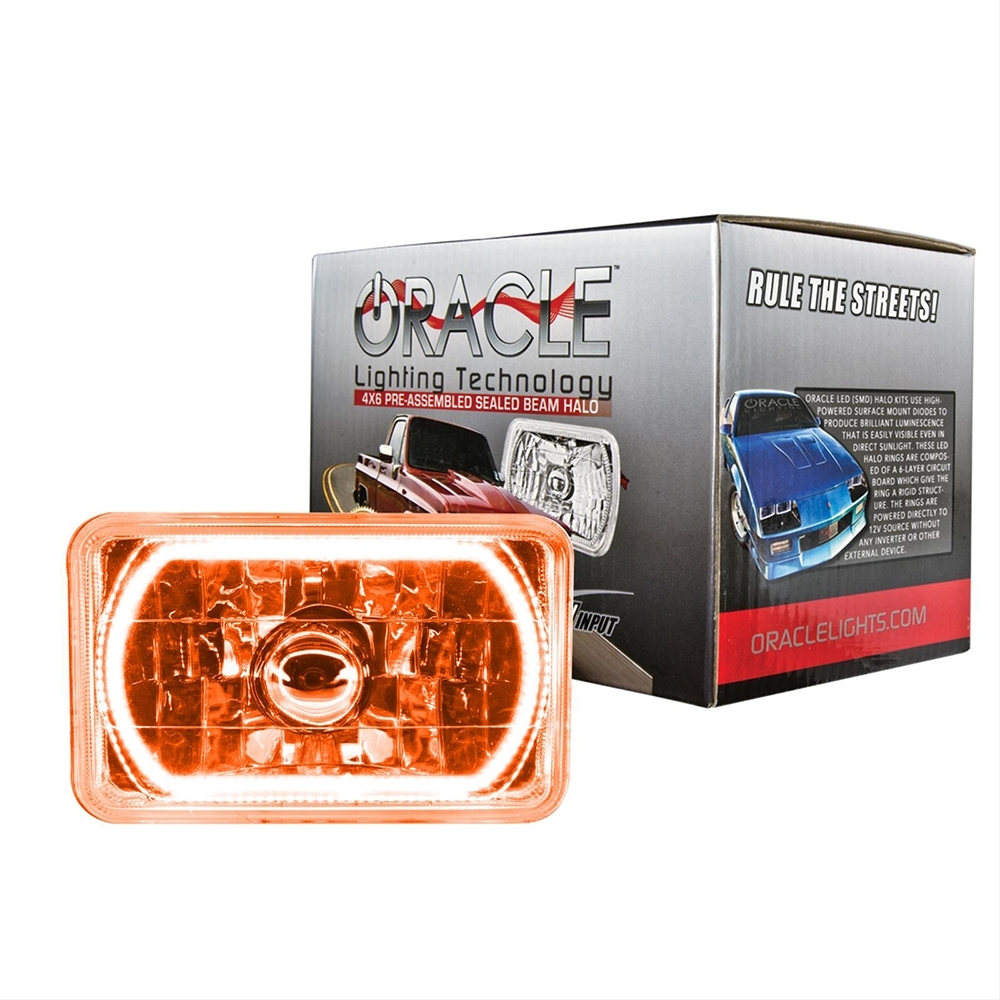 Oracle Lighting Pre-Installed Lights 4X6 In. Sealed Beam, Amber, FQCV-6909-005 Oracle Lighting Pre-Installed Lights 4X6 In. Sealed Beam, Amber, FQCV-6909-005