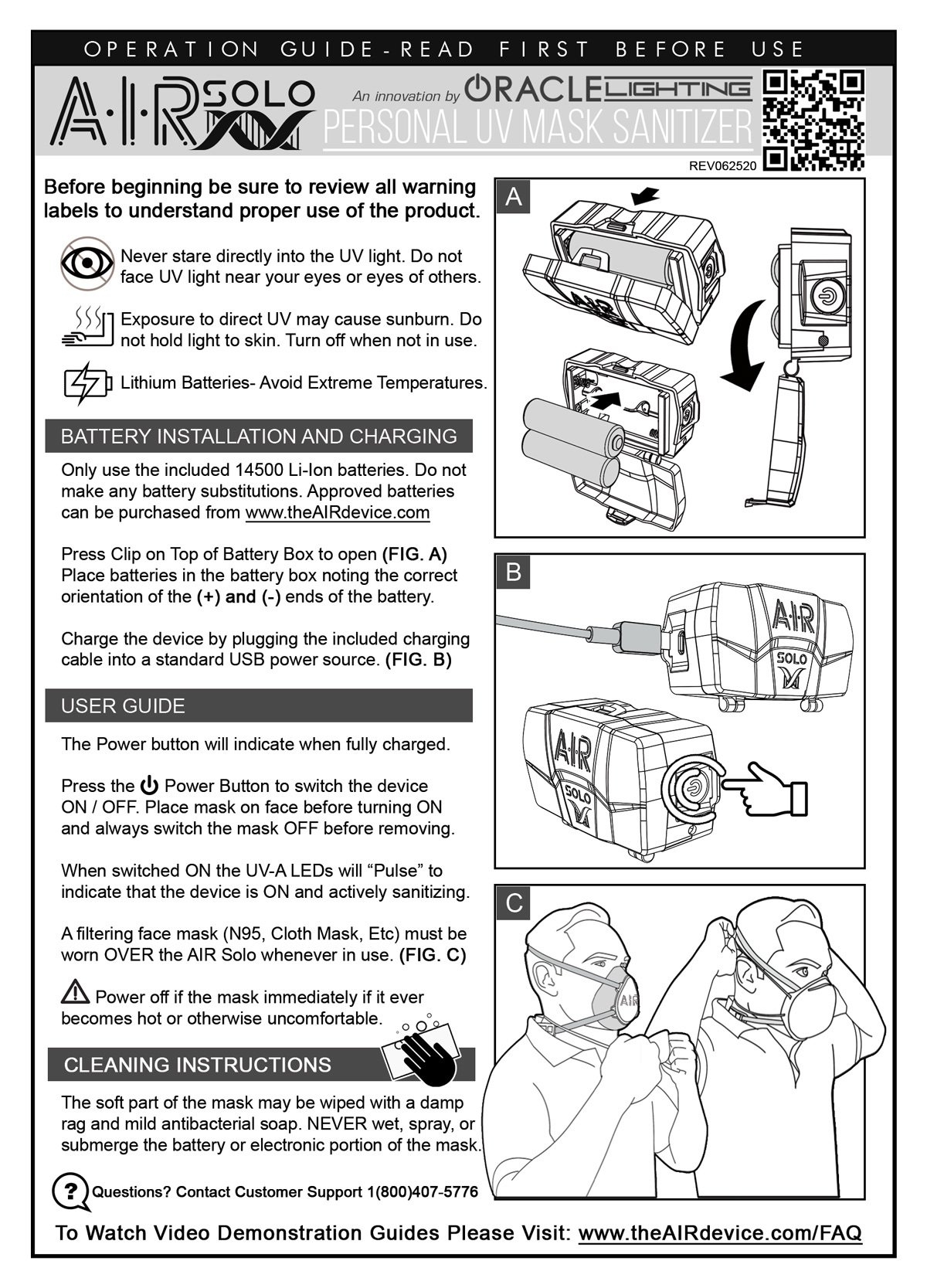 Air Solo Personal Uv Irradiation Face Mask Respirator, FQCV-AIR-SOLO Air Solo Personal Uv Irradiation Face Mask Respirator, FQCV-AIR-SOLO