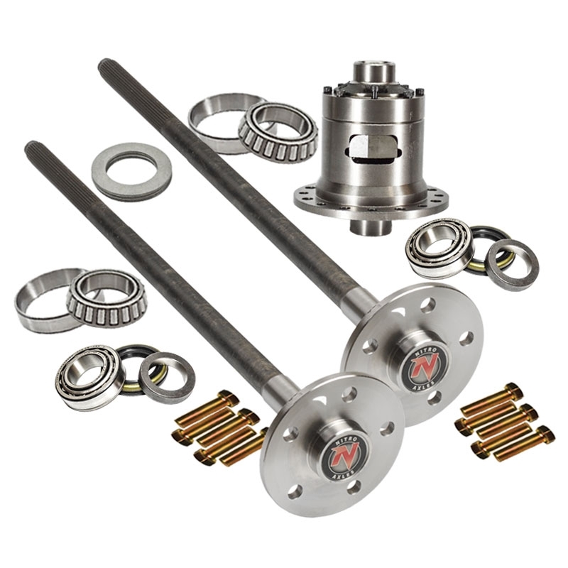 Nitro Gear Dana 35 Rear Axle Kit, 30 Spline Bolt-In With Detroit Locker For 1987-1990 Jeep Wrangler Nitro Gear Dana 35 Rear Axle Kit, 30 Spline Bolt-In With Detroit Locker For 1987-1990 Jeep Wrangler