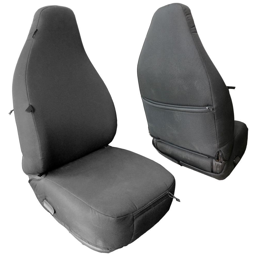 Bartact Base Line Performance Front Seat Covers For 97-02 Wrangler Tj, Graphite, Pair | 97-02 TJ,