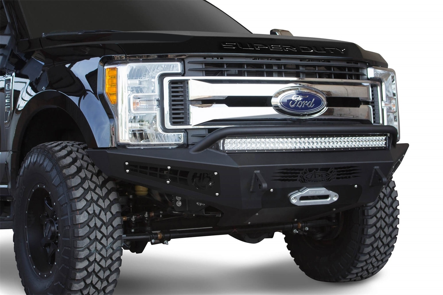 Addictive Desert Designs Honeybadger Front Bumper With Winch Mount For 17-19 Ford Super Duty Addictive Desert Designs Honeybadger Front Bumper With Winch Mount For 17-19 Ford Super Duty
