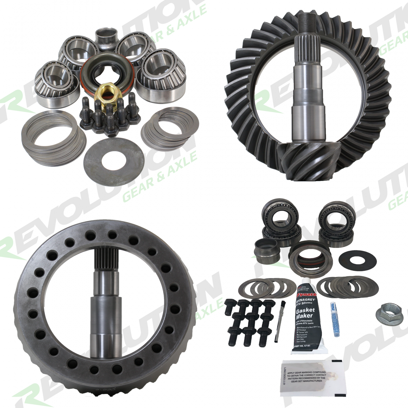 Revolution Gear & Axle Front And Rear Gear Package With Koyo Bearings, Dana 44 Thick-Dana 30, 4.10