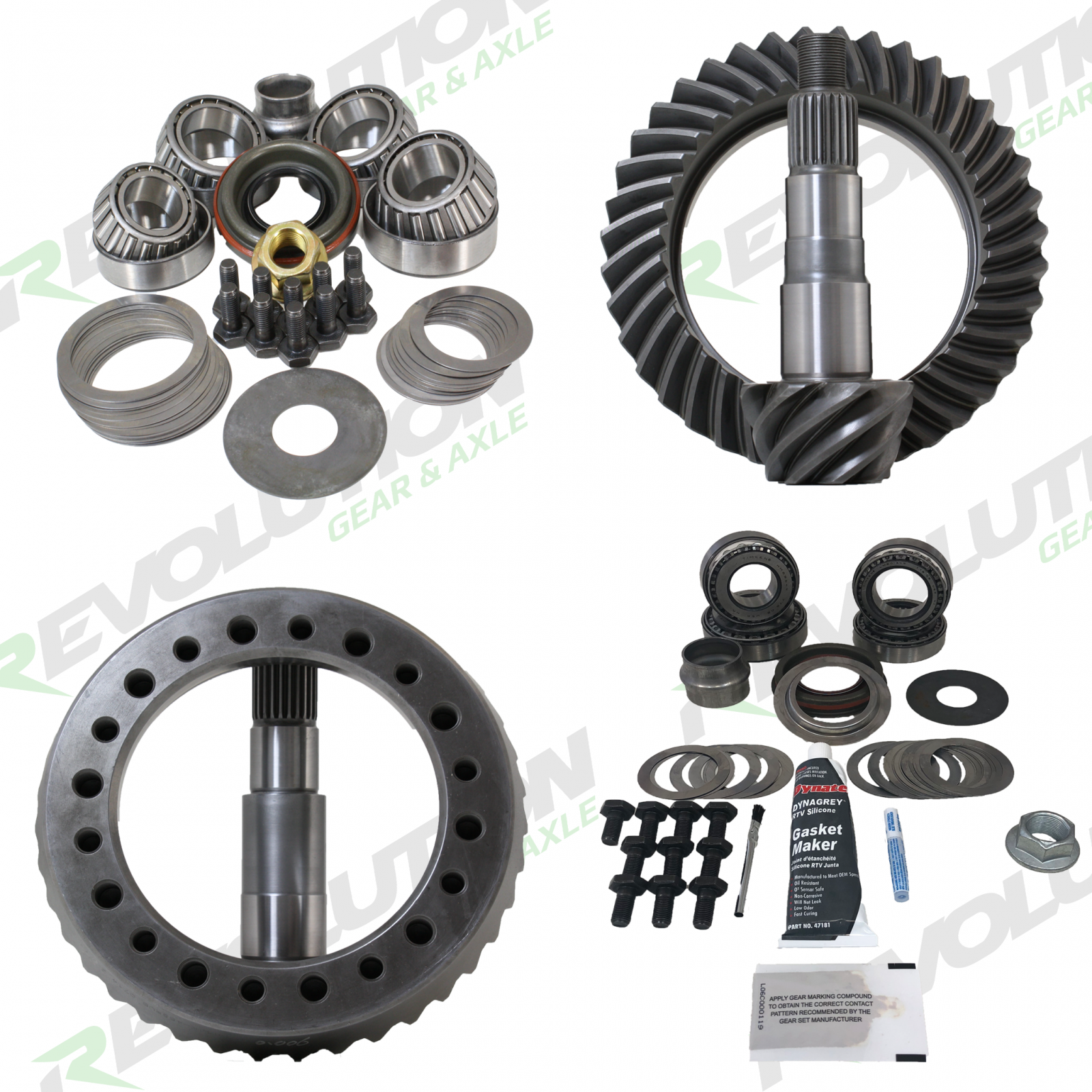 Revolution Gear & Axle Front And Rear Gear Package With Koyo Bearings, T8, T7.5 Reverse, 5.29 Ratio Revolution Gear & Axle Front And Rear Gear Package With Koyo Bearings, T8, T7.5 Reverse, 5.29 Ratio