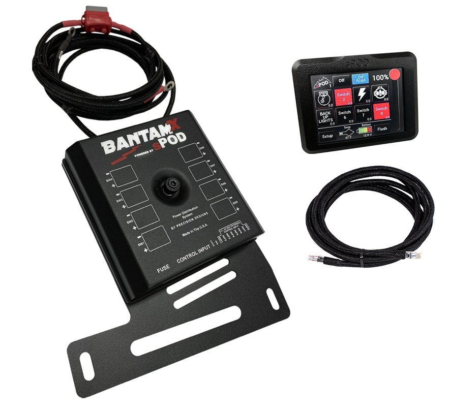 Spod Bantamx 8-Circuit Control System With Touchscreen For Jeep Jk | 07-18 JK, GNJV-BX-TSB-JK Spod Bantamx 8-Circuit Control System With Touchscreen For Jeep Jk | 07-18 JK, GNJV-BX-TSB-JK