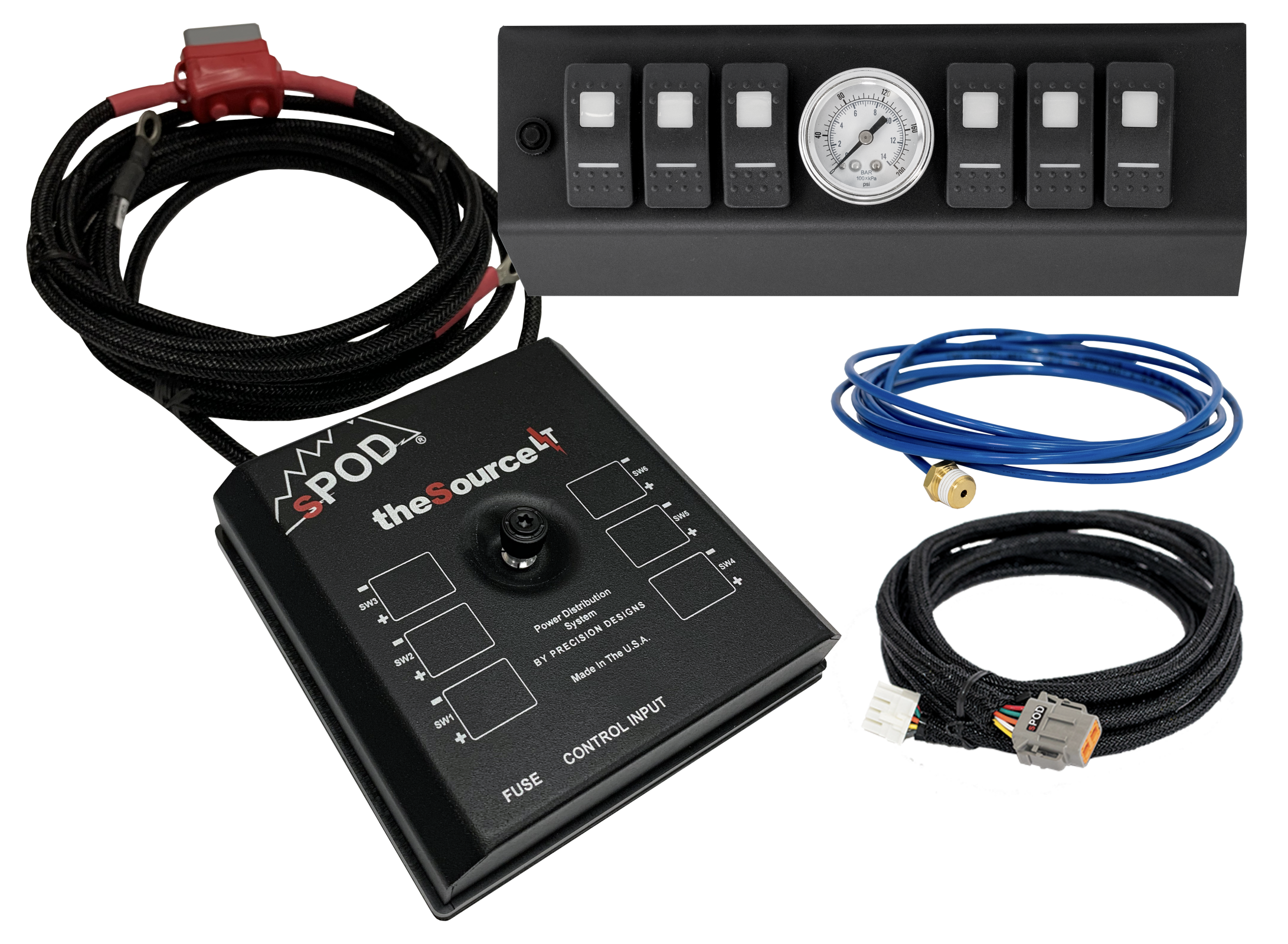 Spod Sourcelt 6-Circuit Control System For 07-08 Wrangler Jk, Blue Leds And Air Gauge | 07-08 JK,