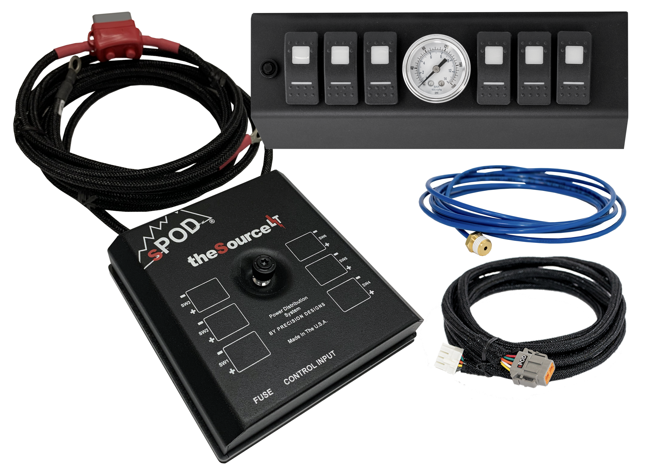 Spod Sourcelt 6-Circuit Control System For 07-08 Wrangler Jk, Red Leds And Air Gauge | 07-08 JK, Spod Sourcelt 6-Circuit Control System For 07-08 Wrangler Jk, Red Leds And Air Gauge | 07-08 JK,