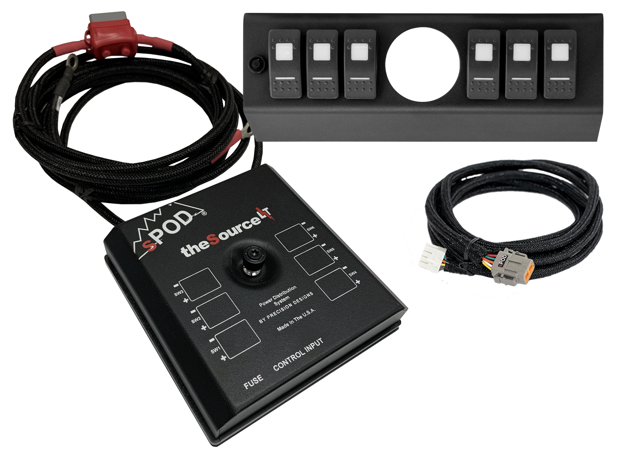 Spod Sourcelt 6-Circuit Control System W/ 2-1/16 Gauge Mount For 07-08 Wrangler Jk, Red Leds Spod Sourcelt 6-Circuit Control System W/ 2-1/16 Gauge Mount For 07-08 Wrangler Jk, Red Leds