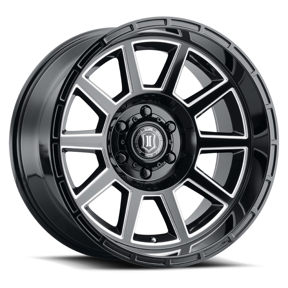 Icon Alloys Recoil Wheel, Gloss Black, Milled Spokes, 20X10, 5X5