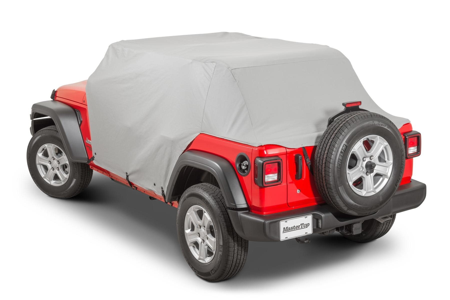 Mastertop Full Door Cab Cover Jeep Wrangler Jl Unlimited 4 Door With Factory Soft Top Folded Down, Mastertop Full Door Cab Cover Jeep Wrangler Jl Unlimited 4 Door With Factory Soft Top Folded Down,