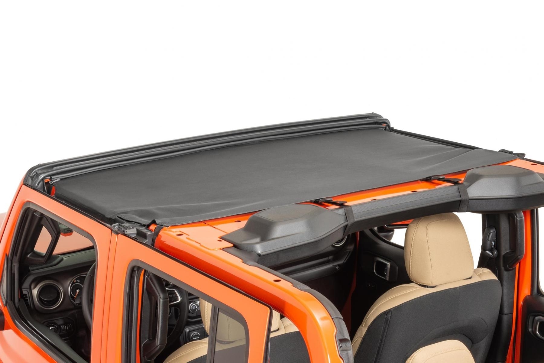 Mastertop Bimini Top For Jeep Wrangler Jl And Gladiator Jt 2/4 Door, Black Diamond | 2018+ Jeep Mastertop Bimini Top For Jeep Wrangler Jl And Gladiator Jt 2/4 Door, Black Diamond | 2018+ Jeep
