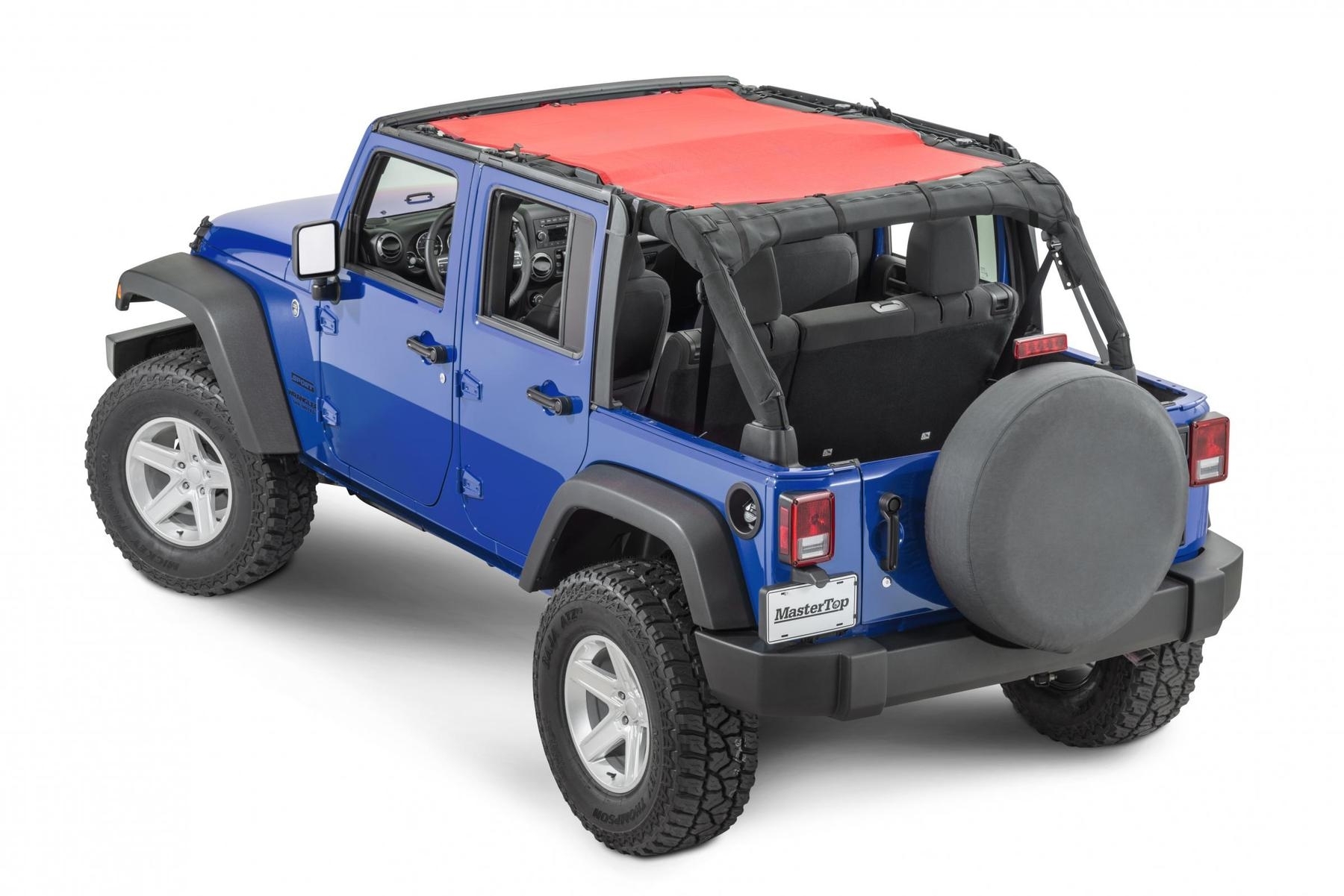 Mastertop Mesh Bimini Top Shademaker Plus For 07-18 Jeep Wrangler Jk 4 Door, Red | 07-18 Jeep Mastertop Mesh Bimini Top Shademaker Plus For 07-18 Jeep Wrangler Jk 4 Door, Red | 07-18 Jeep