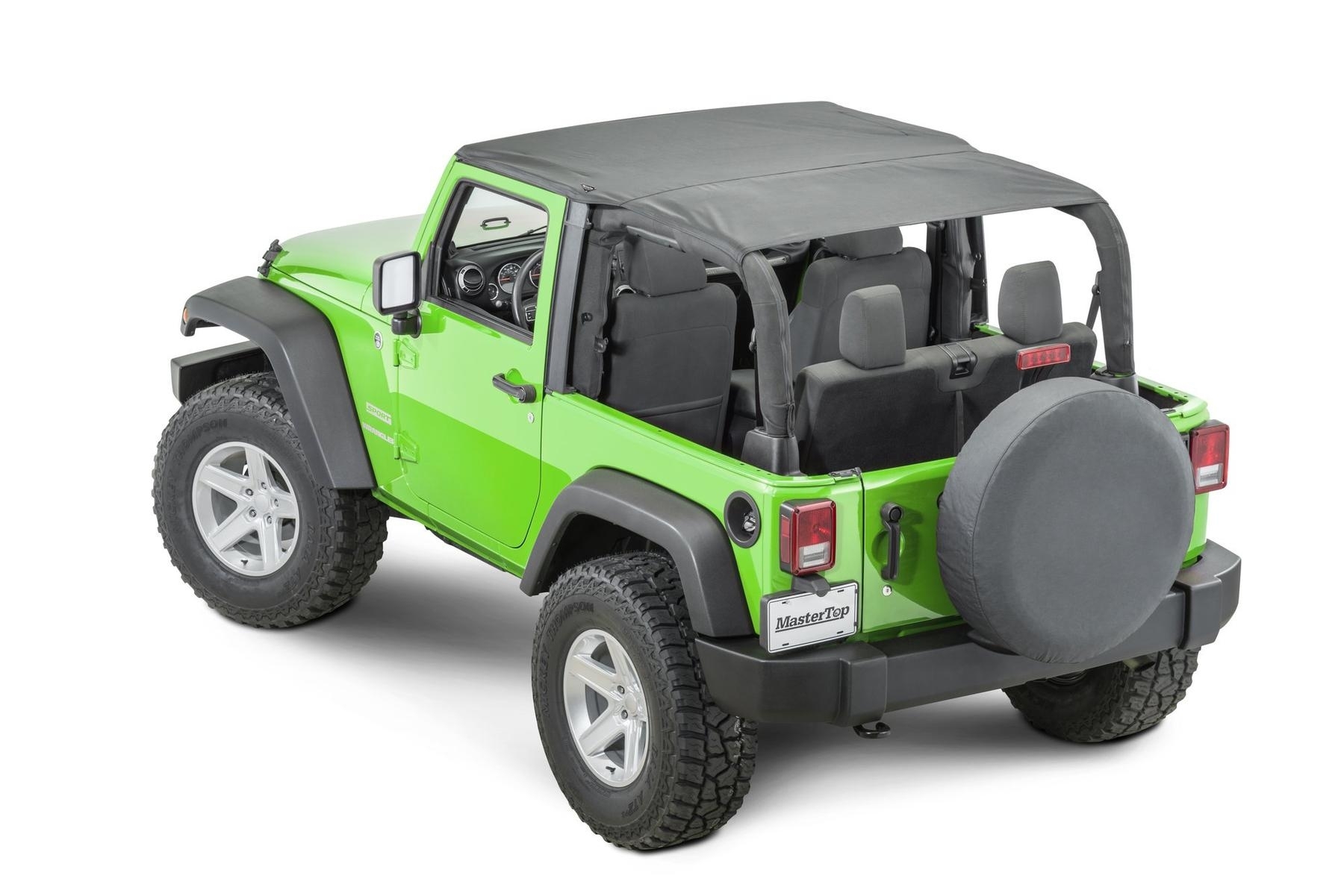 Mastertop Bimini Top Plus For 07-18 Jeep Wrangler Jk 2 Door, Black Diamond | 07-18 Jeep Wrangler