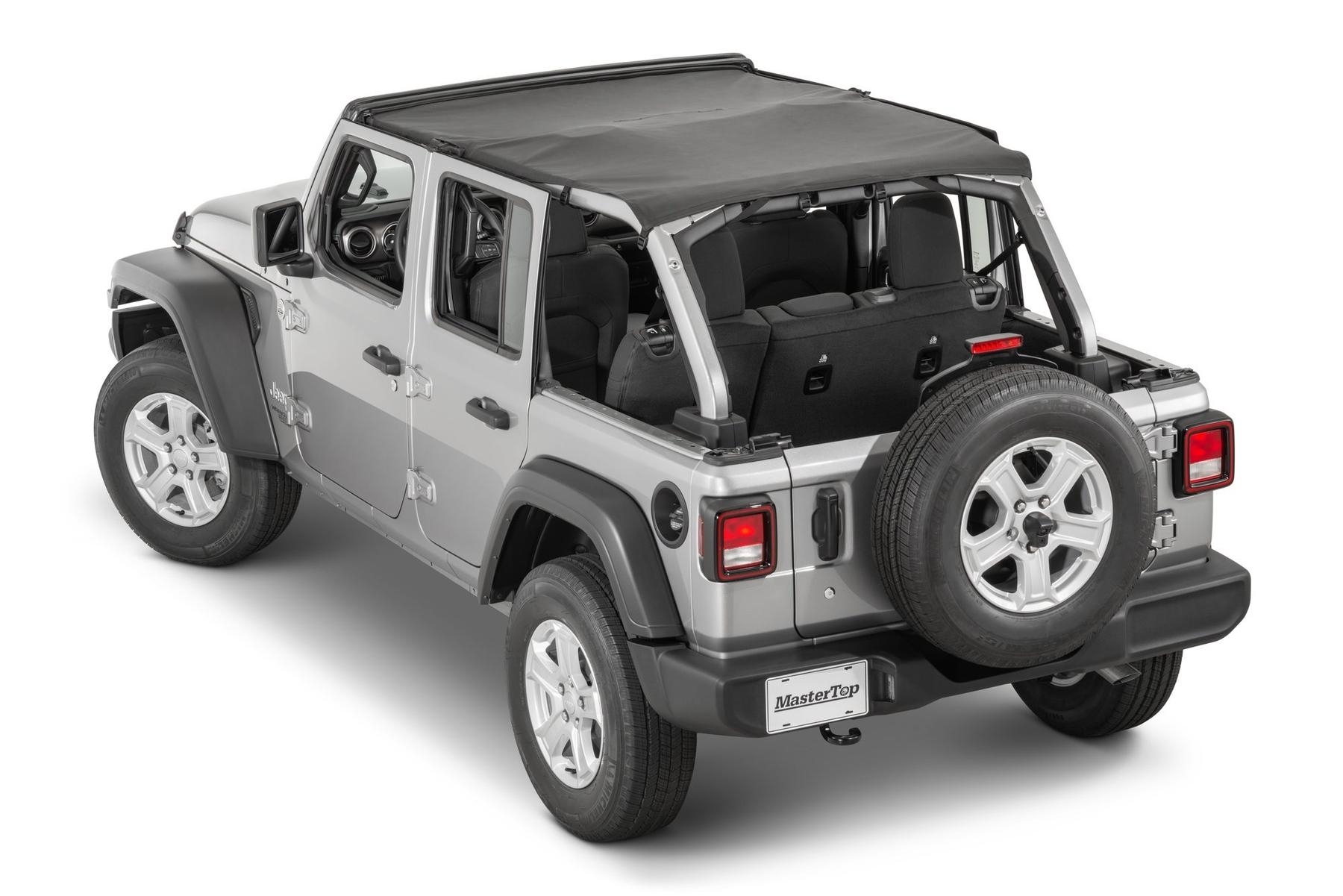 Mastertop Bimini Top Plus For Jeep Wrangler Jl 4 Door, Black Diamond | 2018+ Jeep Wrangler JL, Mastertop Bimini Top Plus For Jeep Wrangler Jl 4 Door, Black Diamond | 2018+ Jeep Wrangler JL,
