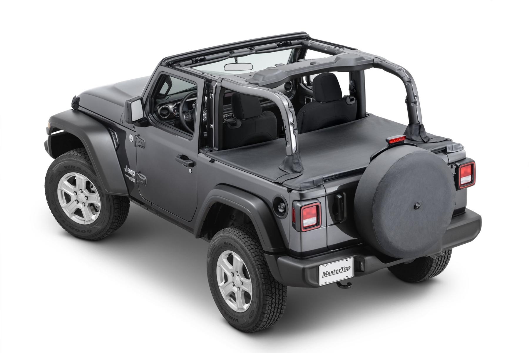 Mastertop Tonneau Cover For Jeep Wrangler Jl 2 Door Soft Top Models, Black Diamond | 2018+ Jeep Mastertop Tonneau Cover For Jeep Wrangler Jl 2 Door Soft Top Models, Black Diamond | 2018+ Jeep