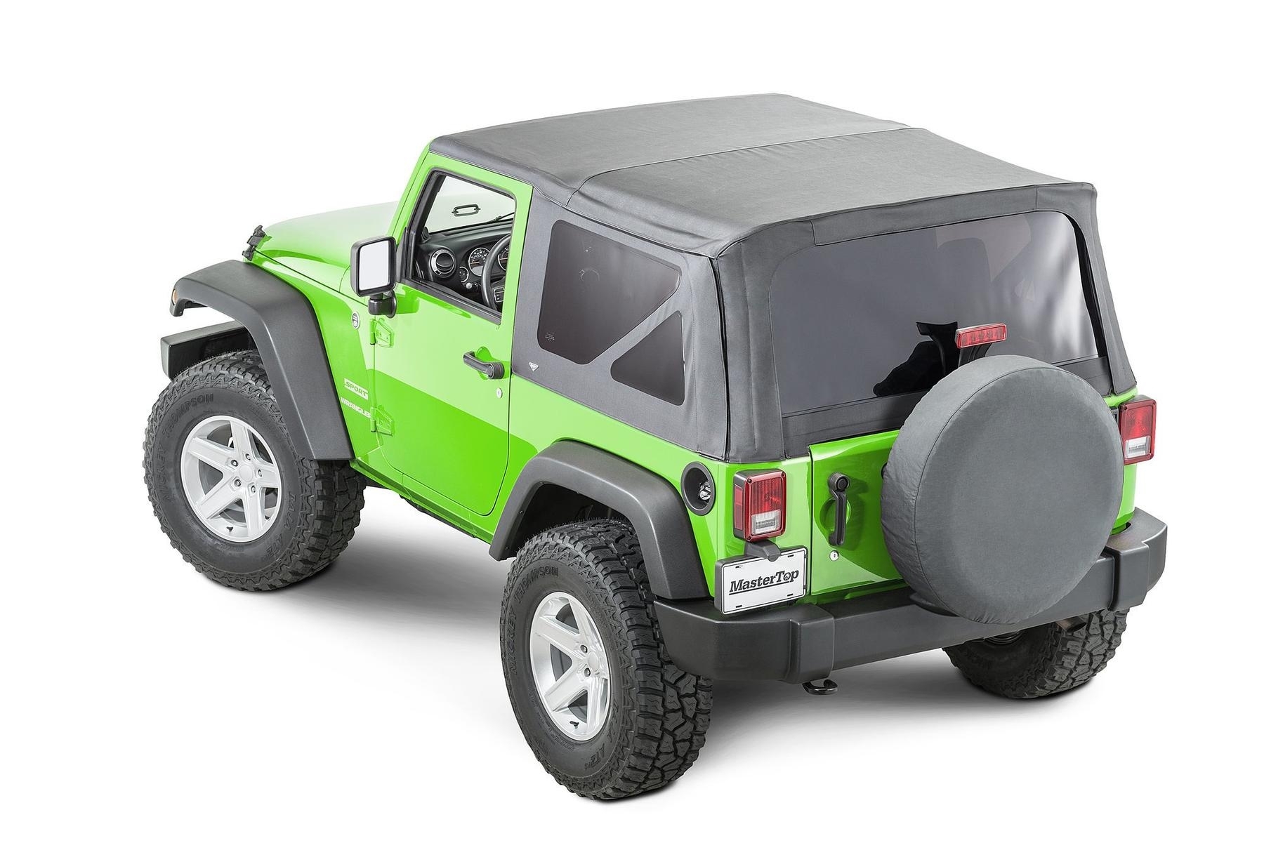 Mastertop Replacement Top, No Doorskins, Tinted Glass For 13-18 Jeep Wrangler Jk 2 Door, Black Mastertop Replacement Top, No Doorskins, Tinted Glass For 13-18 Jeep Wrangler Jk 2 Door, Black