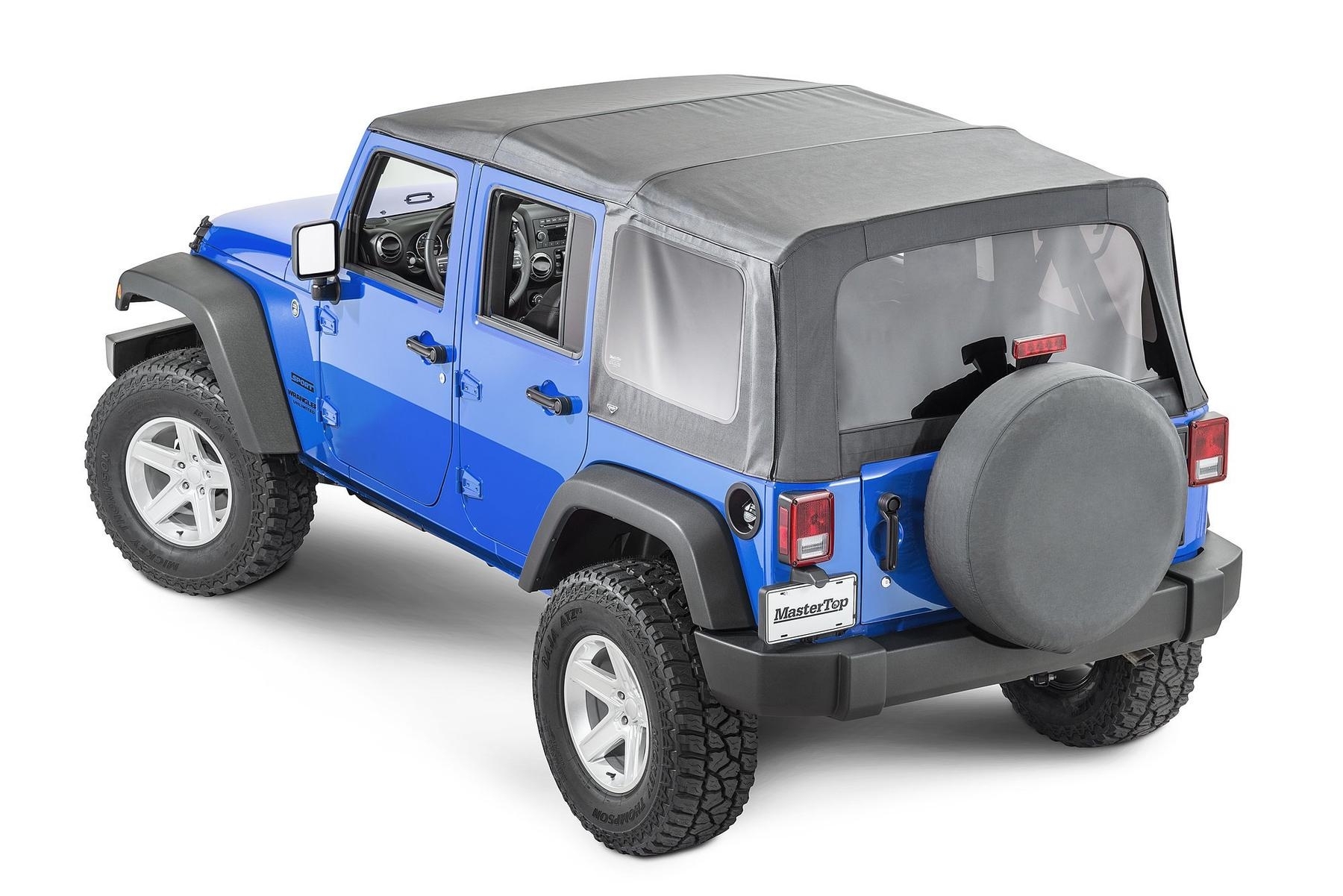 Mastertop Replacement Top, No Doorskins, Tinted Glass For 10-18 Jeep Wrangler Jk 4 Door, Black Mastertop Replacement Top, No Doorskins, Tinted Glass For 10-18 Jeep Wrangler Jk 4 Door, Black