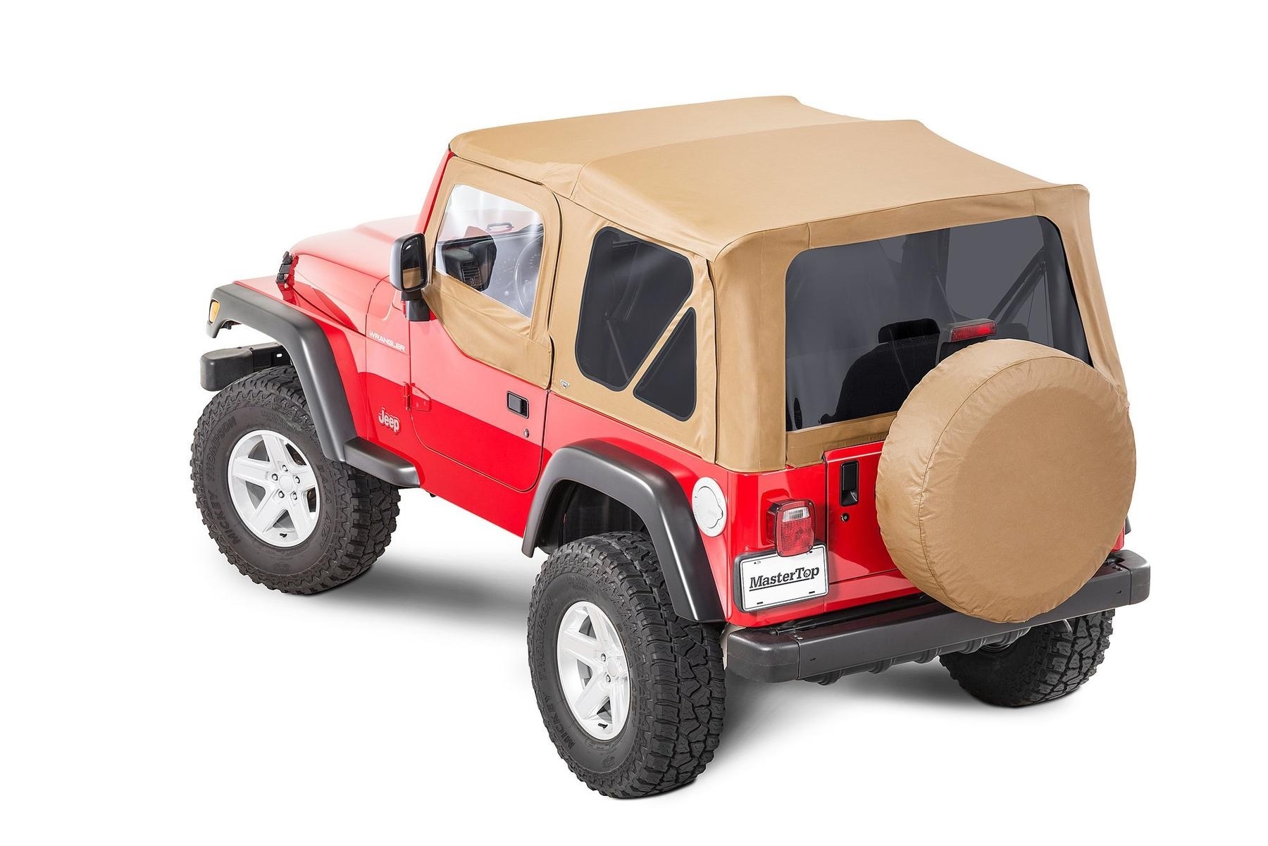 Mastertop Replacement Top With Doorskins, Tinted Glass For 97-06 Jeep Wrangler Tj, in Spice Brown Mastertop Replacement Top With Doorskins, Tinted Glass For 97-06 Jeep Wrangler Tj, in Spice Brown