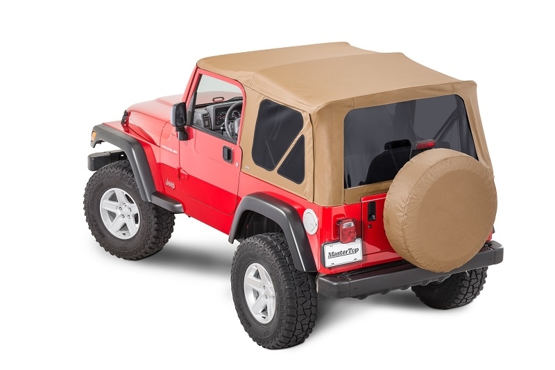 Mastertop Full Hardware Top No Doorskins Tinted Glass For 97-06 Jeep Wrangler Tj, in Spice Brown