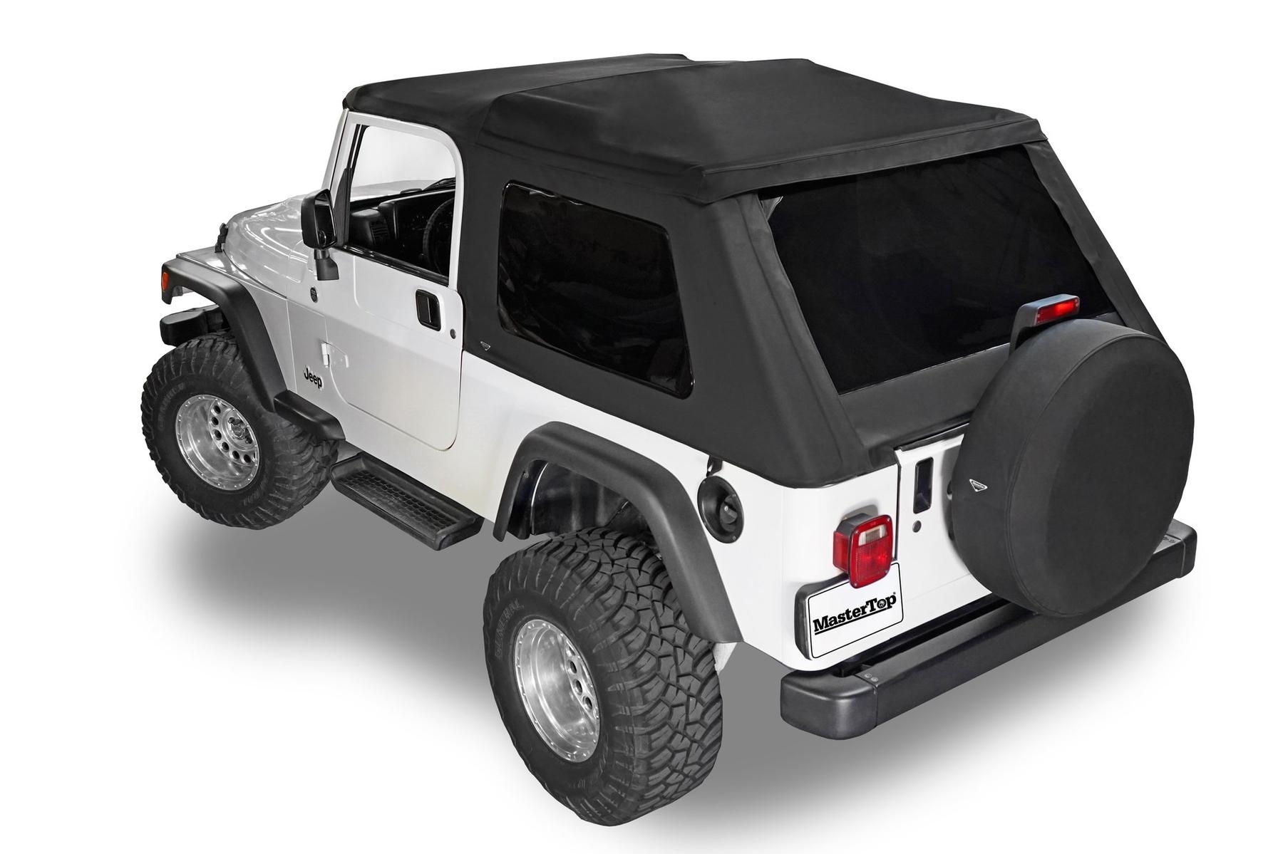 Mastertop Fast Back Fabric Only Replacement Top, No Doorskins, Tinted Glass For 04-06 Jeep Wrangler
