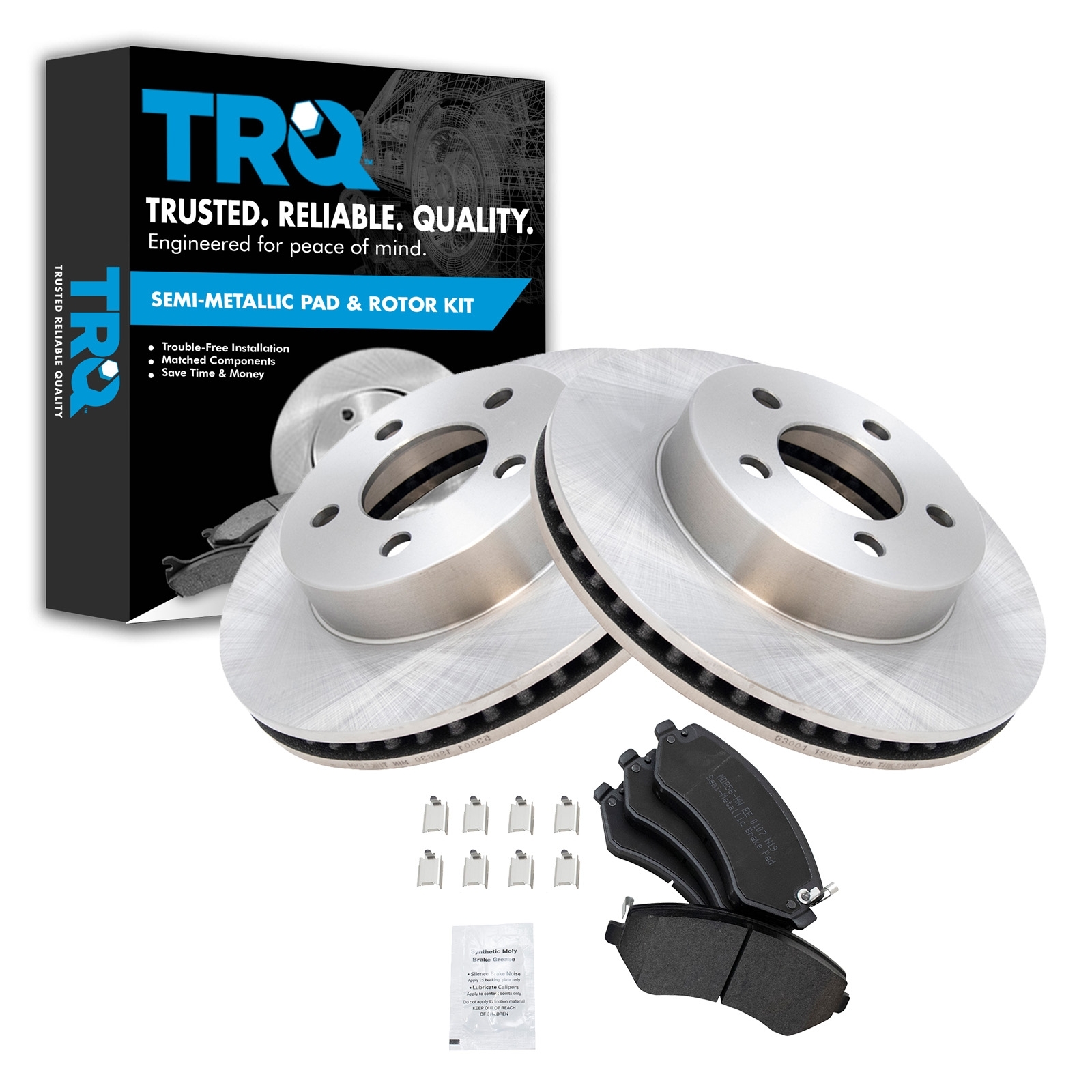 Trq Semi-Metallic Brake Pad & Rotor Kit For 02-07 Liberty Front, HWNV-BKA10616 Trq Semi-Metallic Brake Pad & Rotor Kit For 02-07 Liberty Front, HWNV-BKA10616