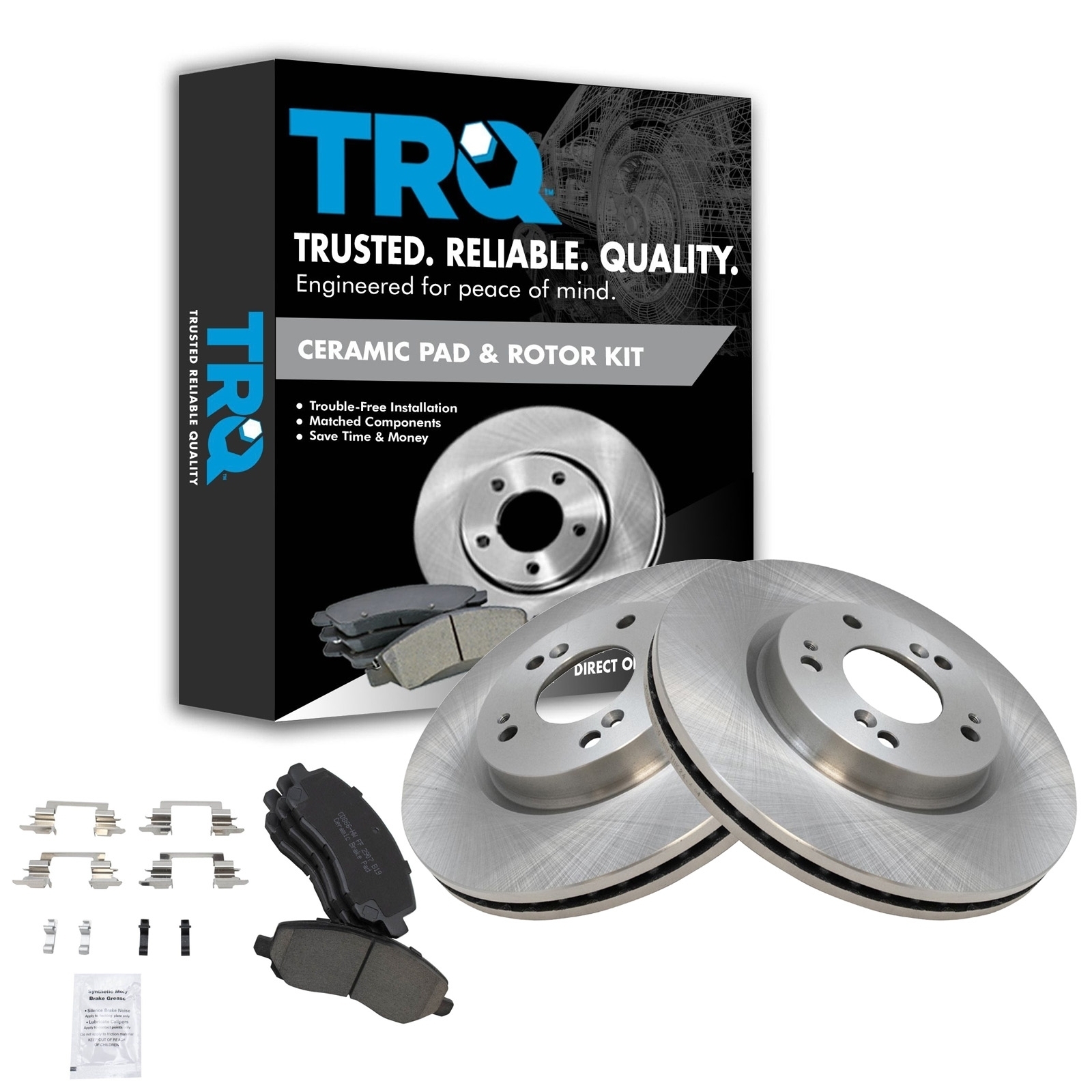 Trq Ceramic Brake Pad & Rotor Kit For 07-17 Compass 07-17 Patriot Front, HWNV-BKA10685 Trq Ceramic Brake Pad & Rotor Kit For 07-17 Compass 07-17 Patriot Front, HWNV-BKA10685