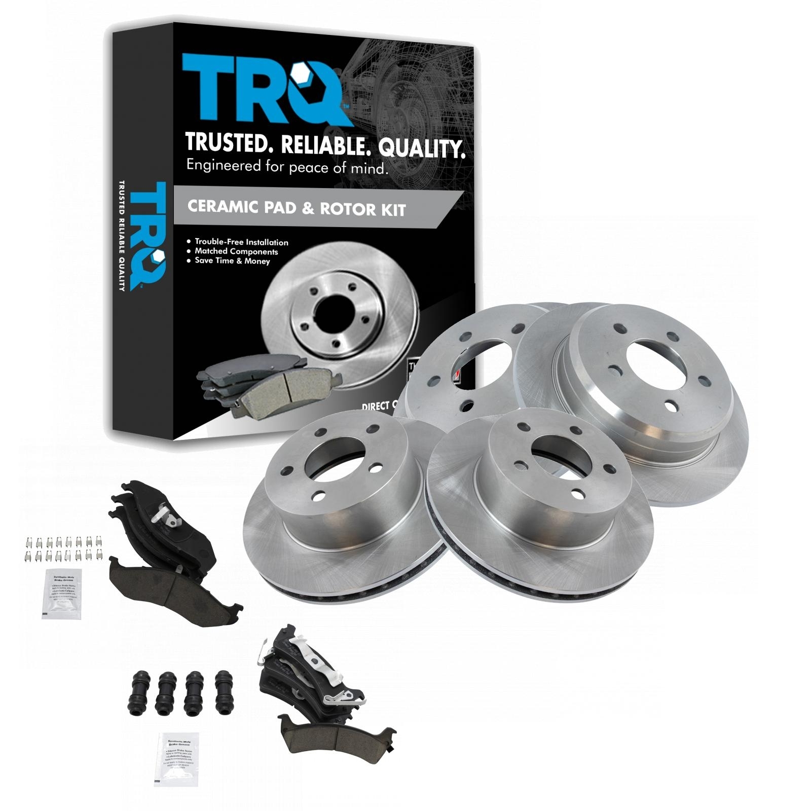 Trq Ceramic Brake Pad & Rotor Kit For 95-98 Grand Cherokee Front & Rear, HWNV-BKA11098 Trq Ceramic Brake Pad & Rotor Kit For 95-98 Grand Cherokee Front & Rear, HWNV-BKA11098