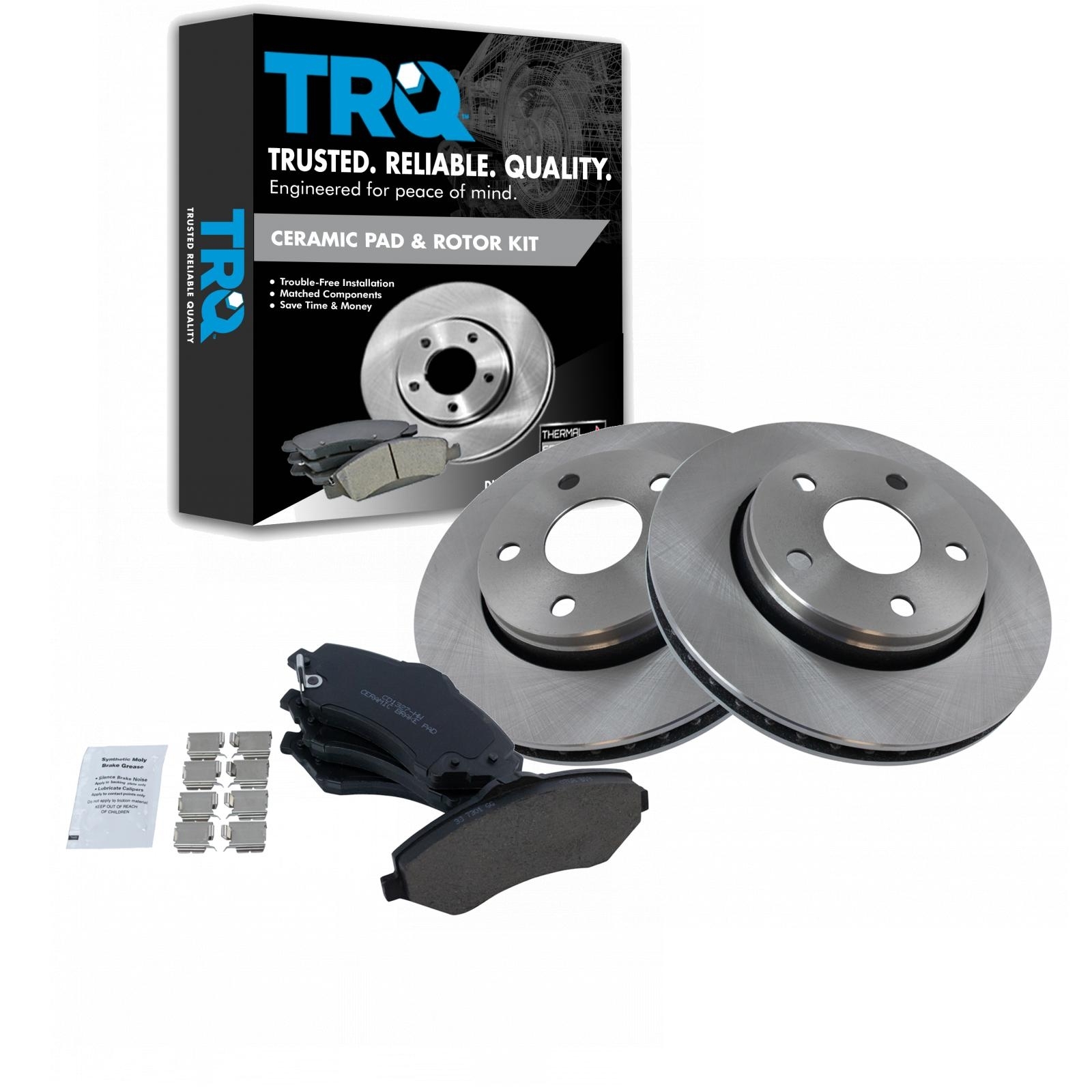 Trq Ceramic Brake Pad & Rotor Kit For 07-18 Wrangler Jk Front, HWNV-BKA11674 Trq Ceramic Brake Pad & Rotor Kit For 07-18 Wrangler Jk Front, HWNV-BKA11674