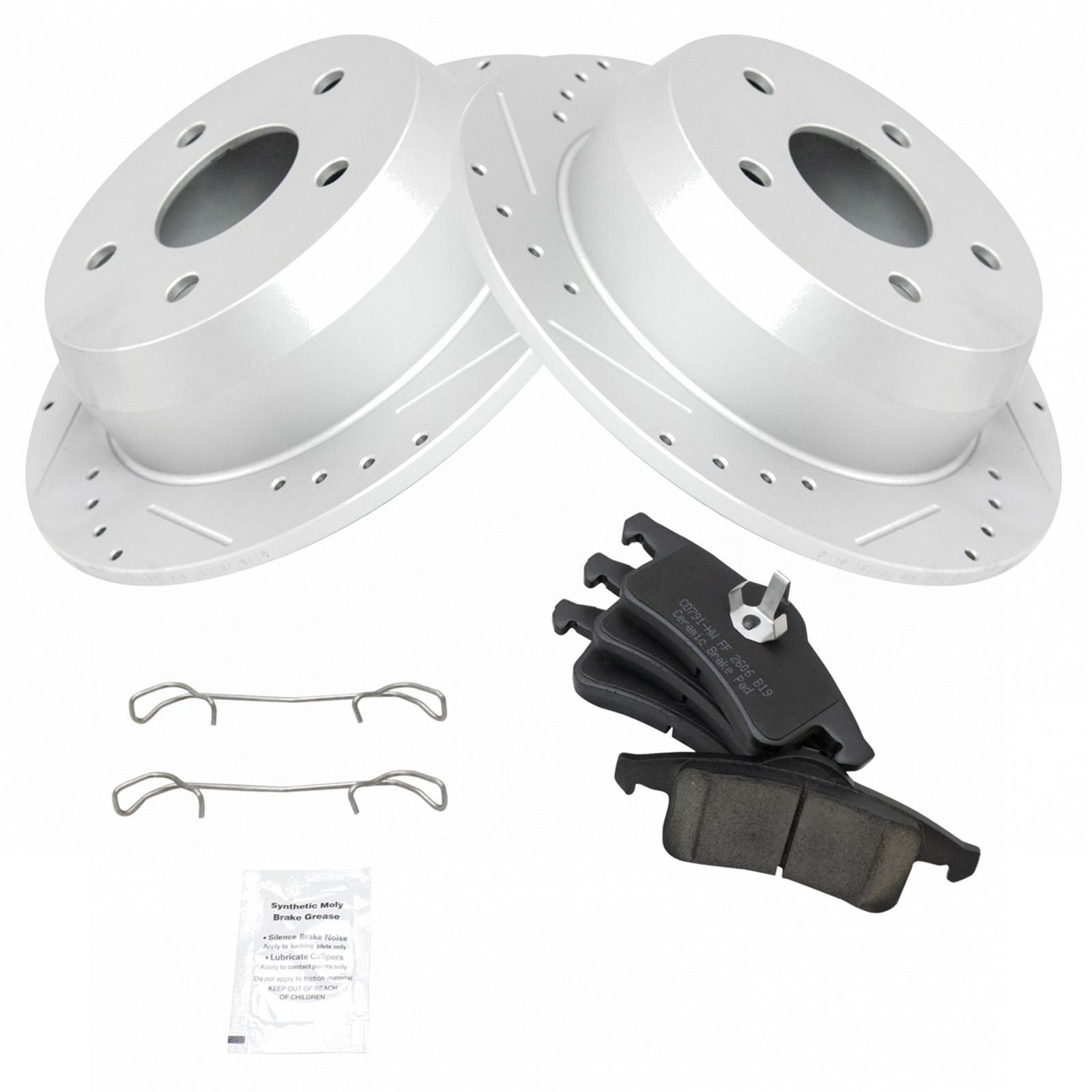 Trq Performance Ceramic Performance Brake Pad & Rotor Kit For 99-04 Grand Cherokee Rear (Includes Trq Performance Ceramic Performance Brake Pad & Rotor Kit For 99-04 Grand Cherokee Rear (Includes