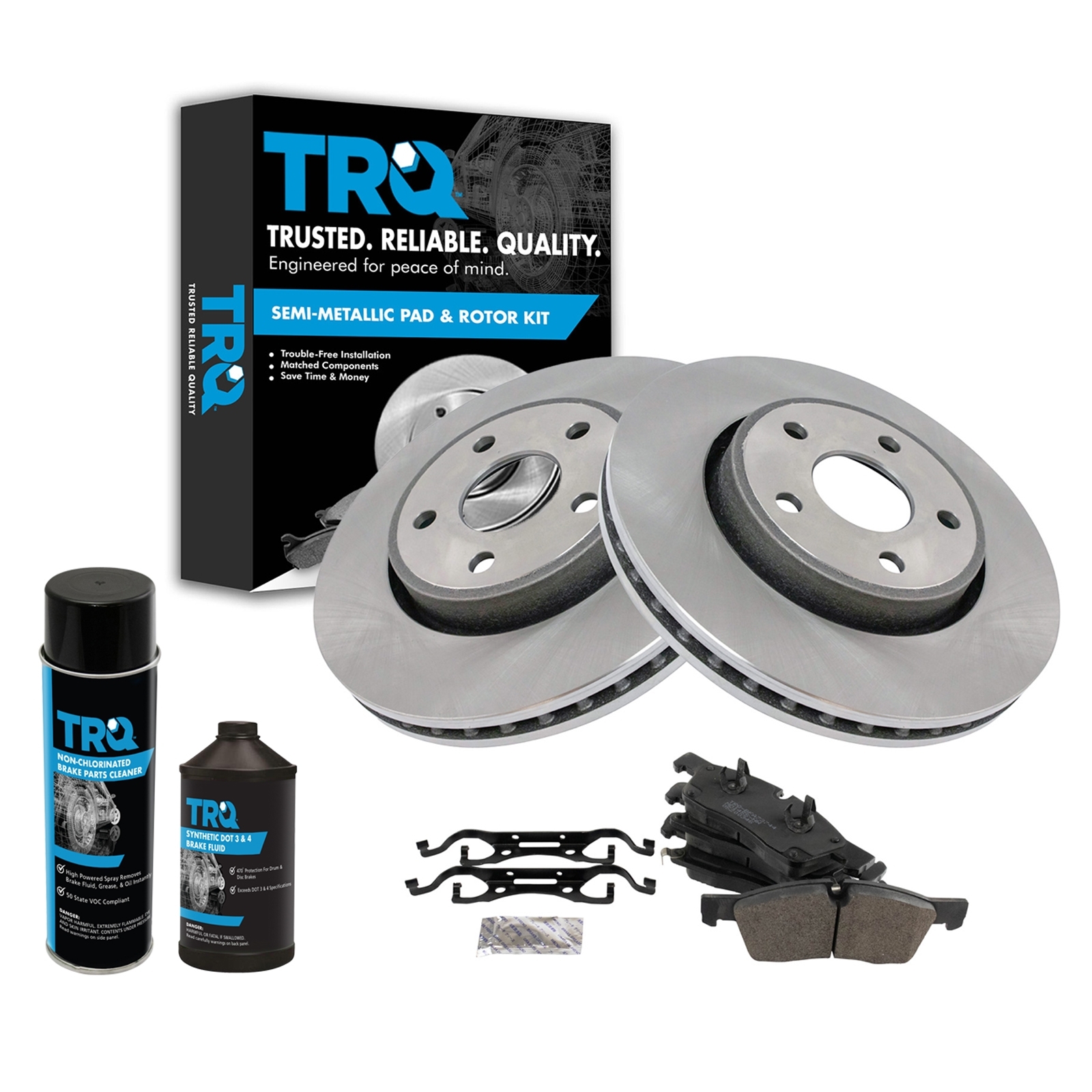 Trq Semi-Metallic Brake Pad & Rotor Kit For 11-12 Grand Cherokee Front, HWNV-BKA18337 Trq Semi-Metallic Brake Pad & Rotor Kit For 11-12 Grand Cherokee Front, HWNV-BKA18337