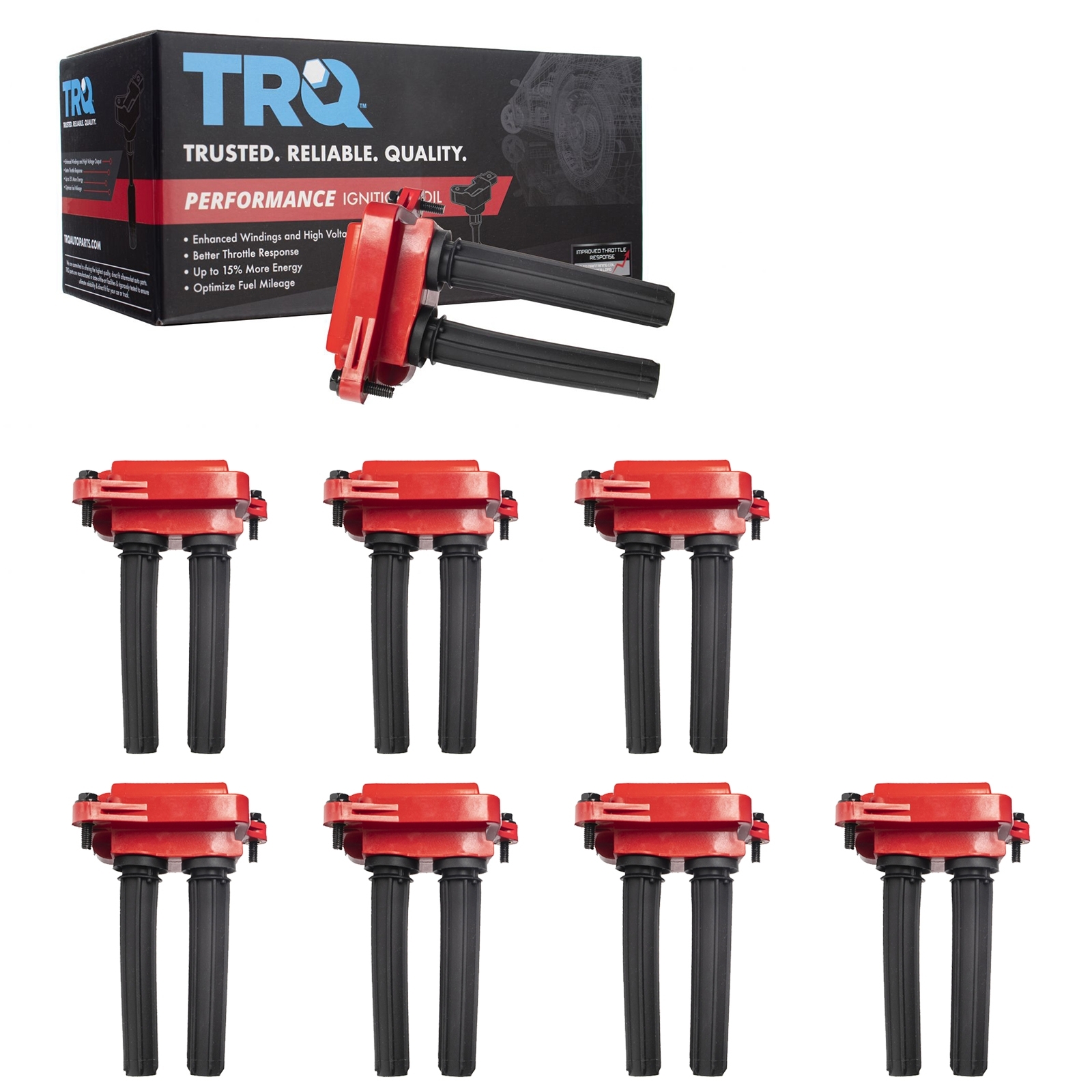 Trq Performance 8 Piece Performance Ignition Coil Set For 06-19 Grand Cherokee 06-10 Commander,