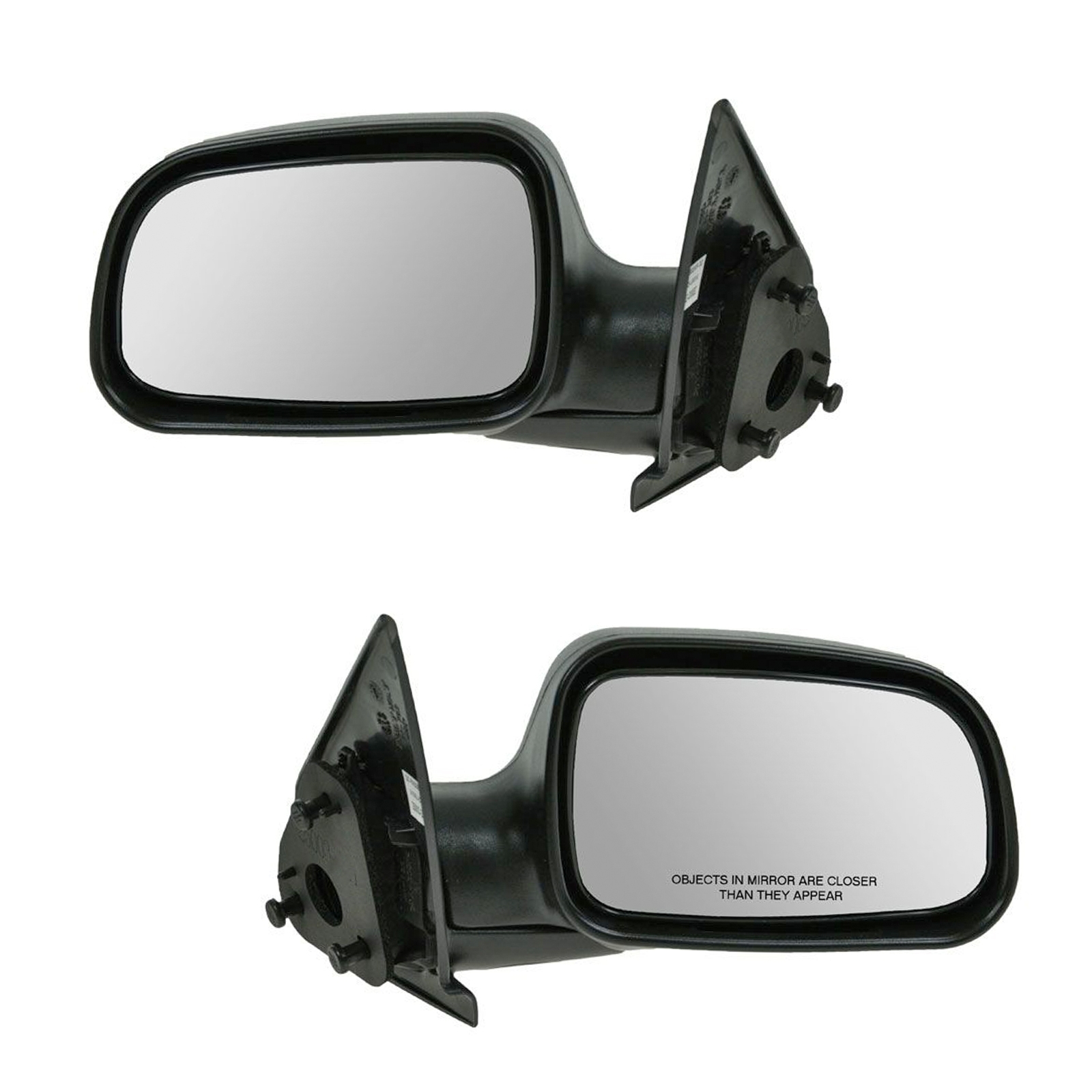 Trq Manual Manual-Folding Textured Black 2 Piece Mirror Set For 99-04 Grand Cherokee Driver &