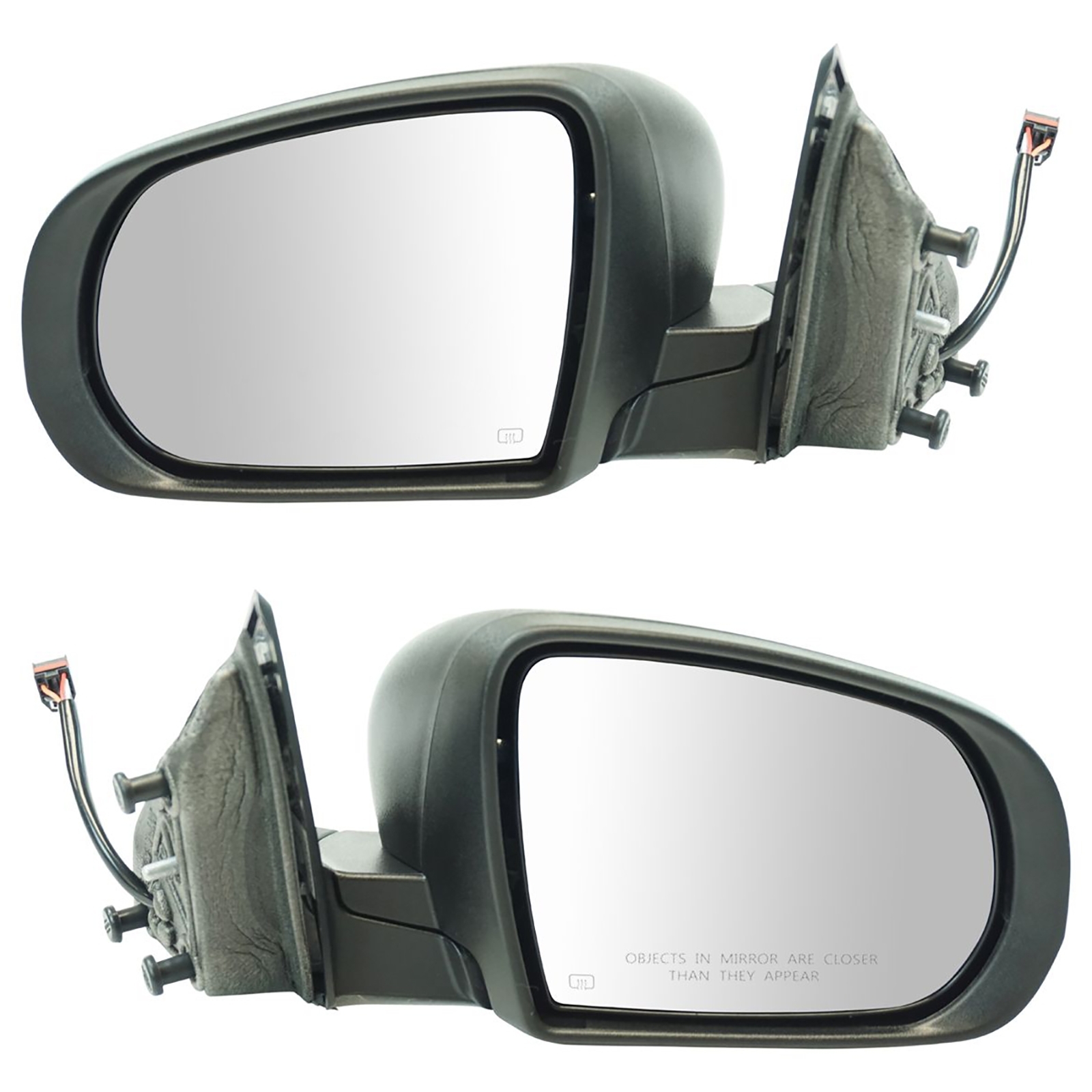 Trq Power Heated Textured Black 2 Piece Mirror Set For 14-18 Cherokee Driver & Passenger Side, Trq Power Heated Textured Black 2 Piece Mirror Set For 14-18 Cherokee Driver & Passenger Side,