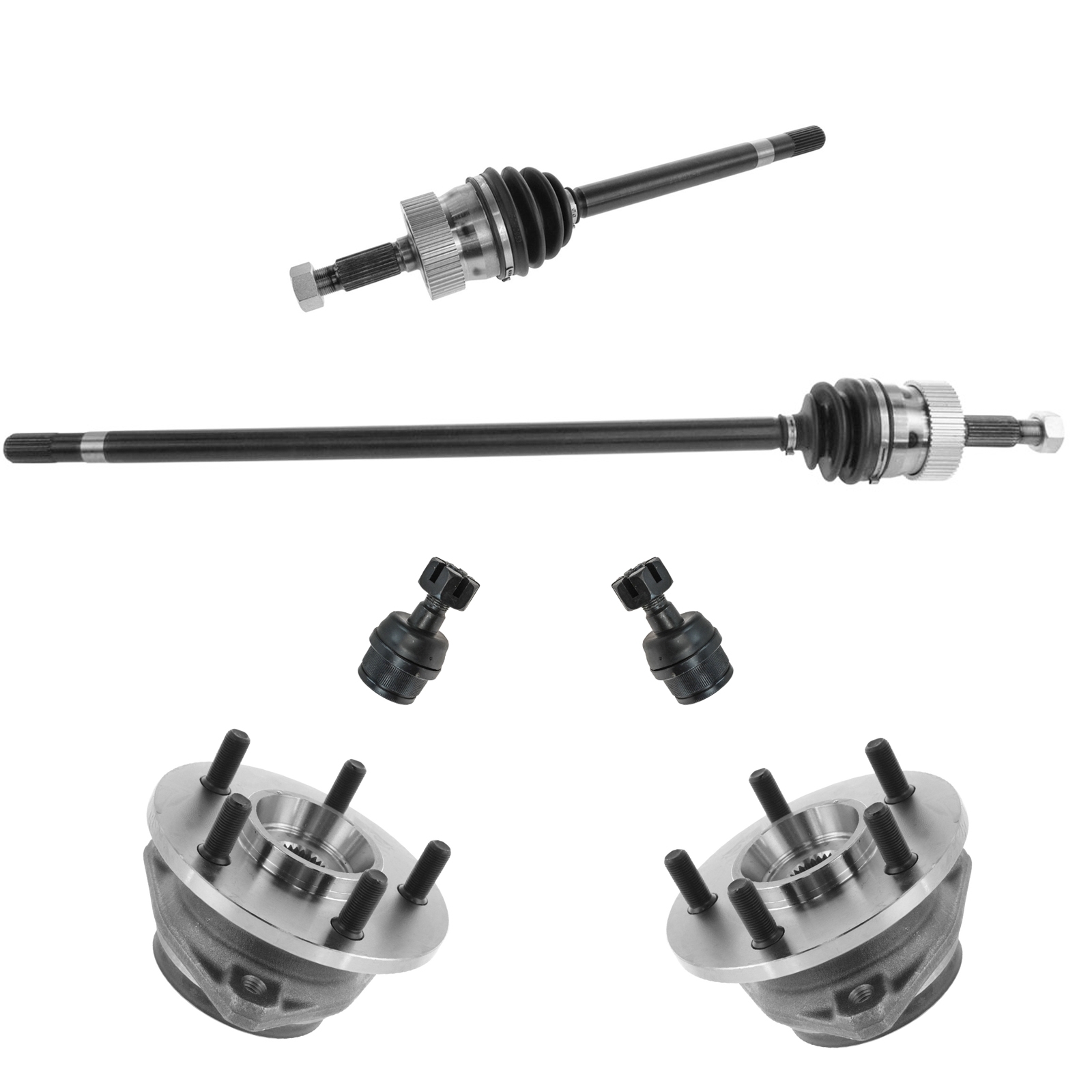 Trq 6 Piece Suspension & Drivetrain Kit For 93-98 Grand Cherokee Front 93 Grand Wagoneer Front, Trq 6 Piece Suspension & Drivetrain Kit For 93-98 Grand Cherokee Front 93 Grand Wagoneer Front,